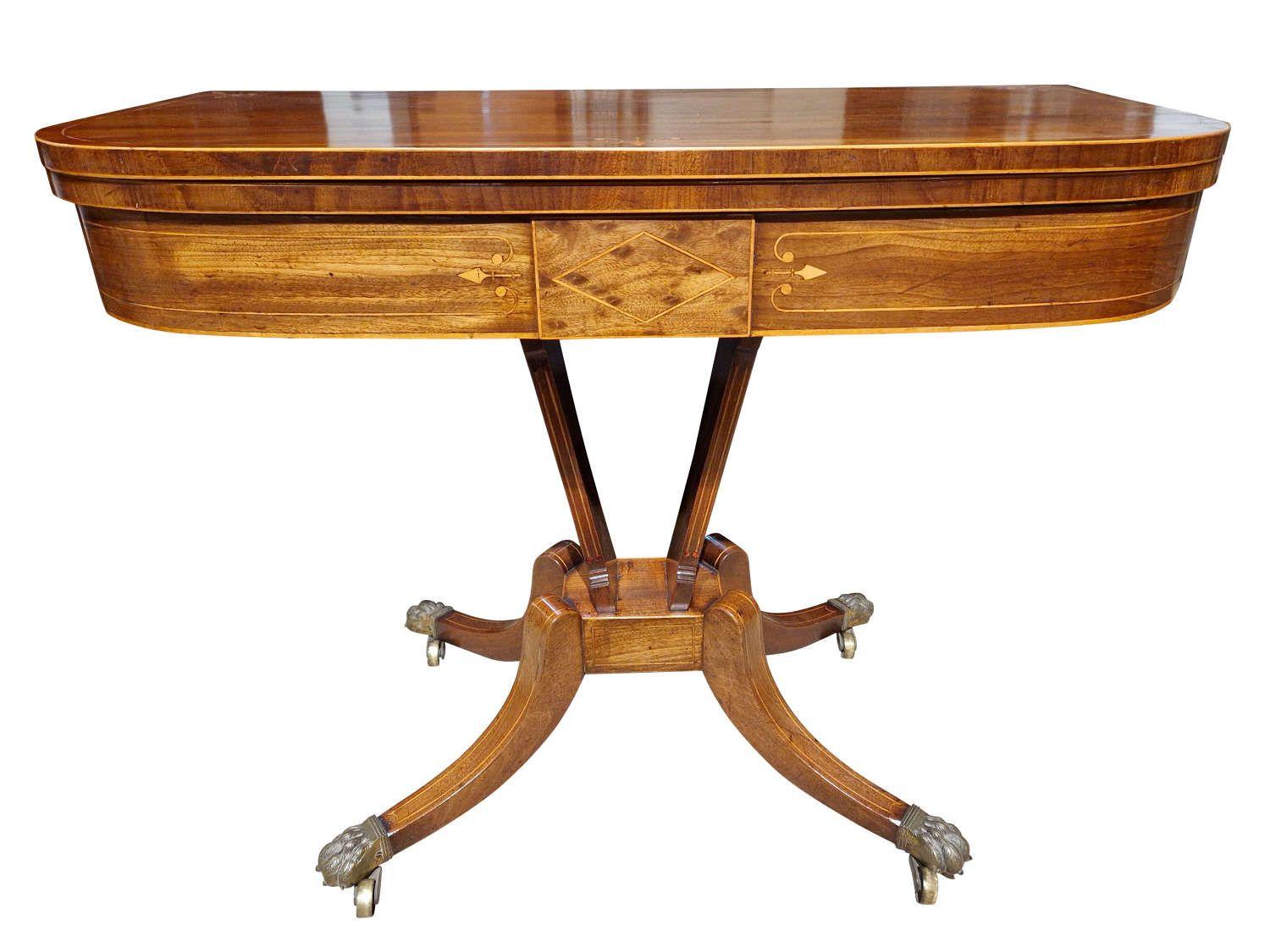 George III Mahogany & Satinwood Card Table (1 of 6)