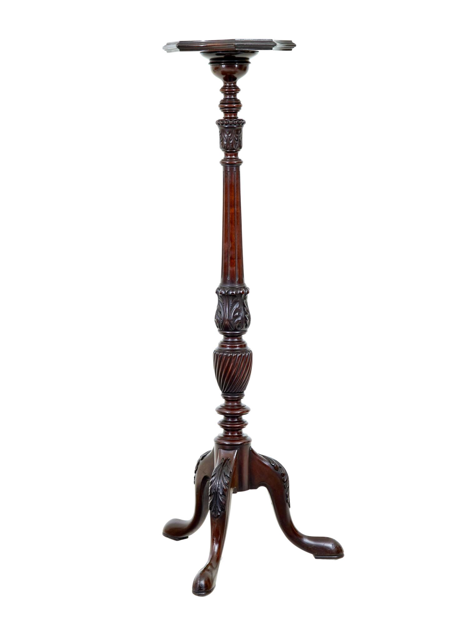 Early 20th Century Carved Mahogany Pedestal Stand (1 of 6)