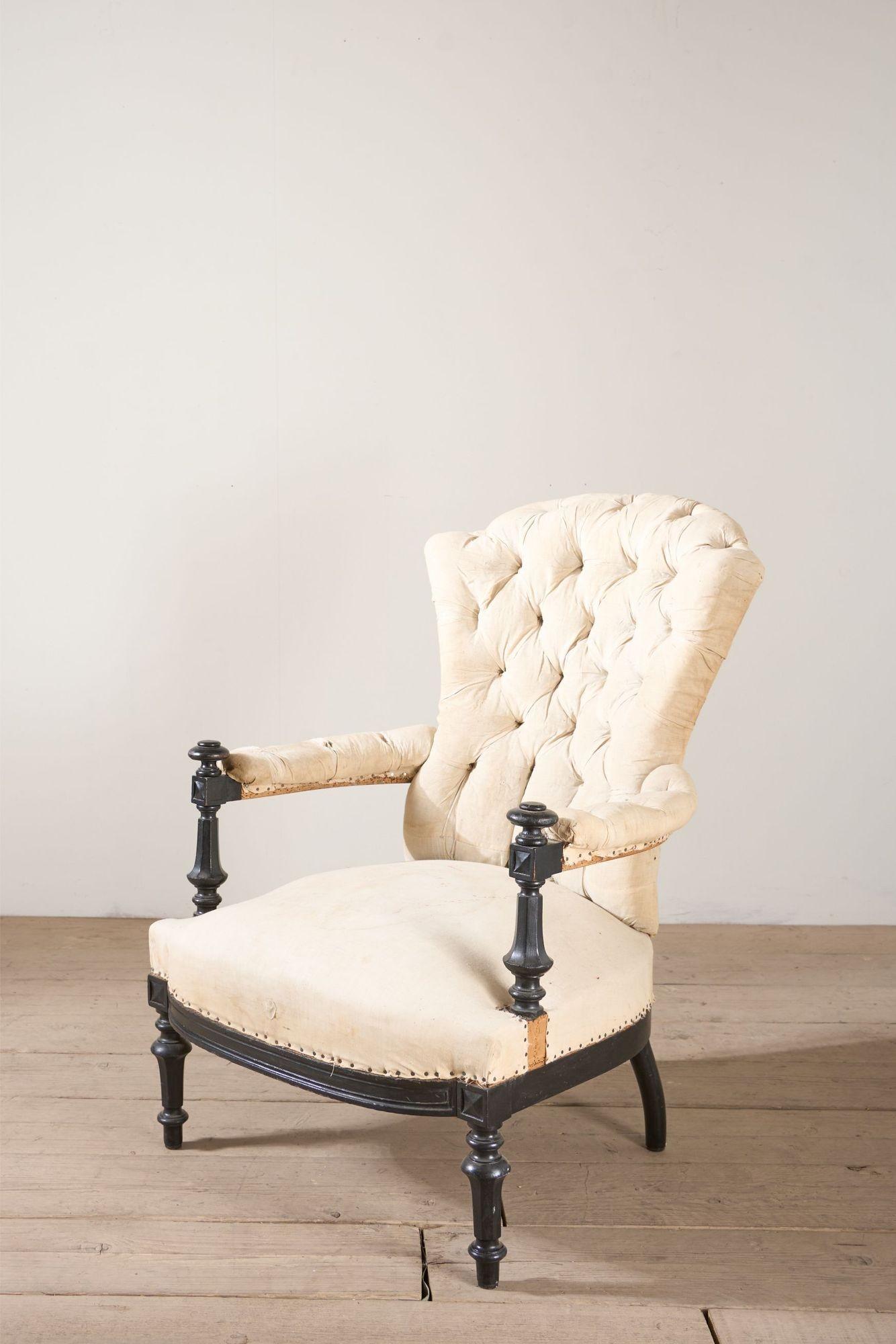 Napoleon III Buttoned Back Open Armchair (1 of 5) Napoleon III Buttoned Back Open Armchair (1 of 5)