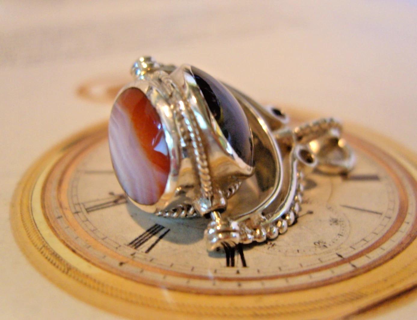 Pocket Watch Chain Fob Silver 925 Large Victorian Style 3 Agate Stone Set (1 of 8) Pocket Watch Chain Fob Silver 925 Large Victorian Style 3 Agate Stone Set (1 of 8)
