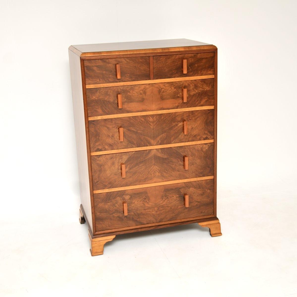 Art Deco Burr Walnut Chest of Drawers (1 of 10)