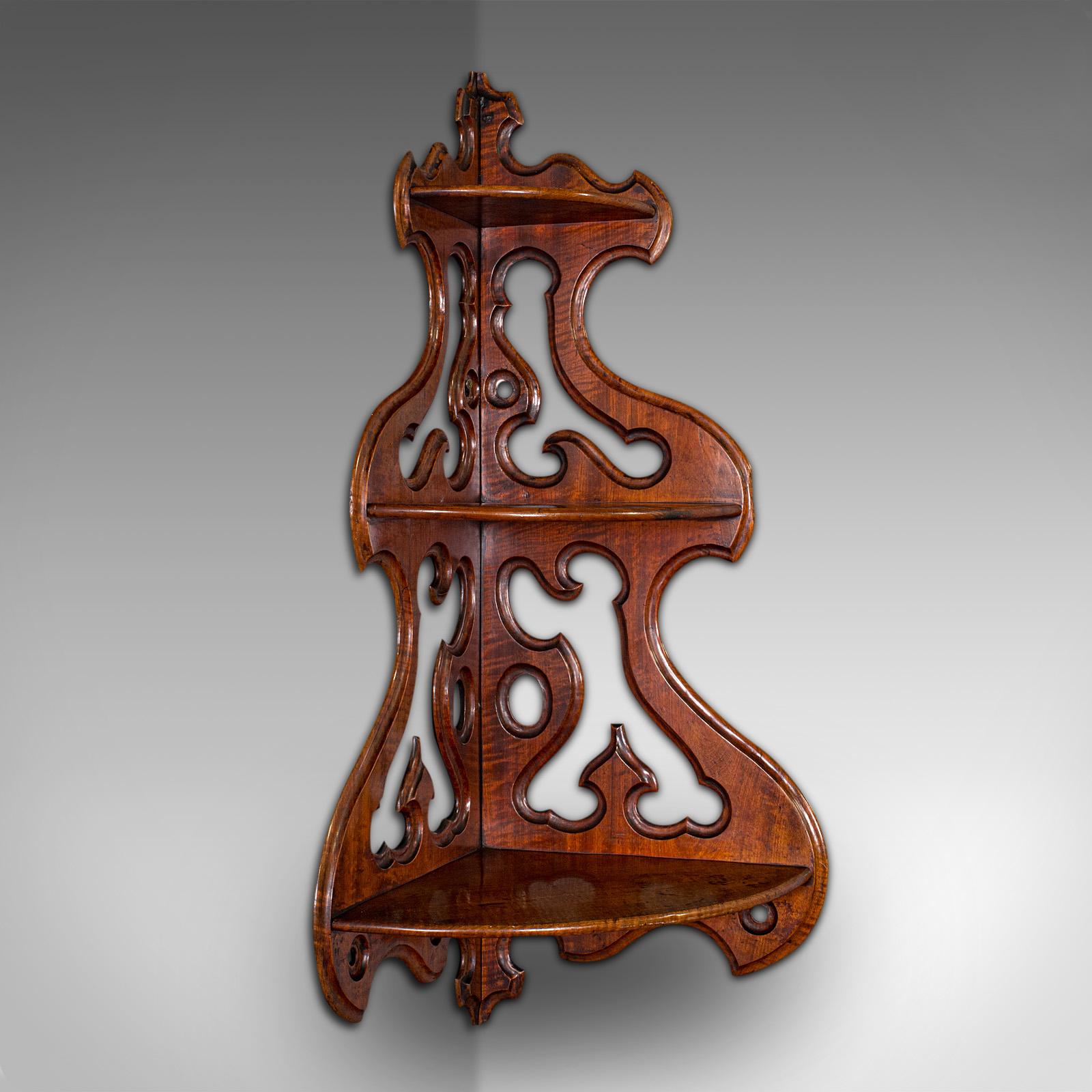 Antique 3-tier Hanging Whatnot, English, Walnut, Corner Wall Shelf, Victorian (1 of 9) Antique 3-tier Hanging Whatnot, English, Walnut, Corner Wall Shelf, Victorian (1 of 9)