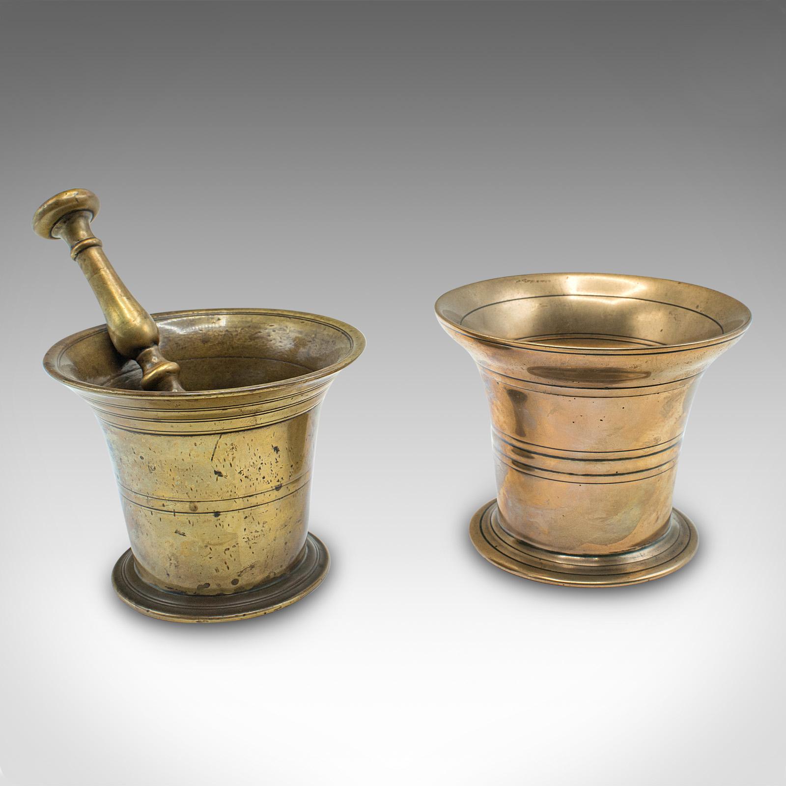 Antique Mortar & Pestle Duo, English, Brass, Apothecary, Jardiniere - Georgian (1 of 9) Antique Mortar & Pestle Duo, English, Brass, Apothecary, Jardiniere - Georgian (1 of 9)