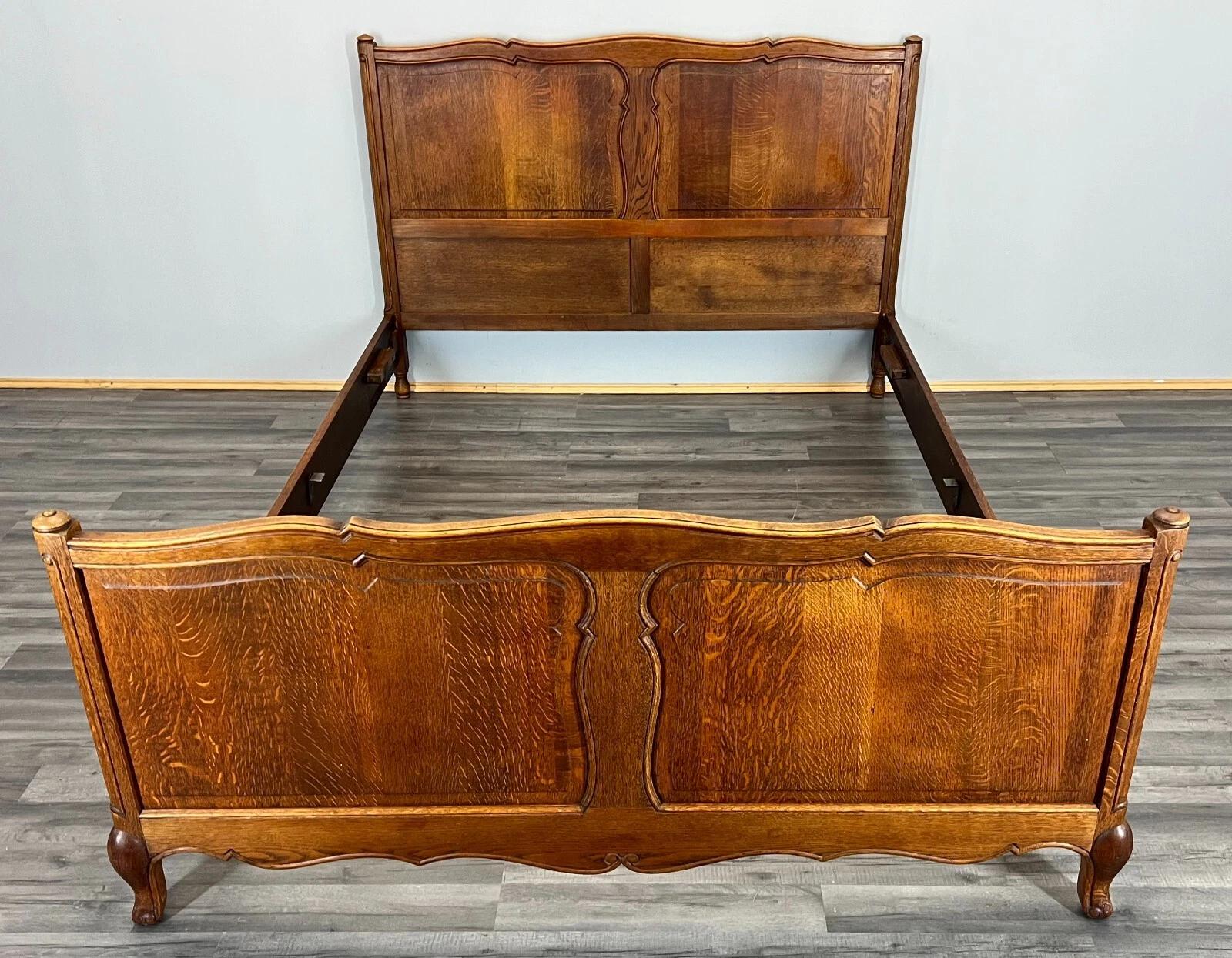 Bed Vintage French Oak Double Bed Frame Carved Headboard (1 of 12) Bed Vintage French Oak Double Bed Frame Carved Headboard (1 of 12)