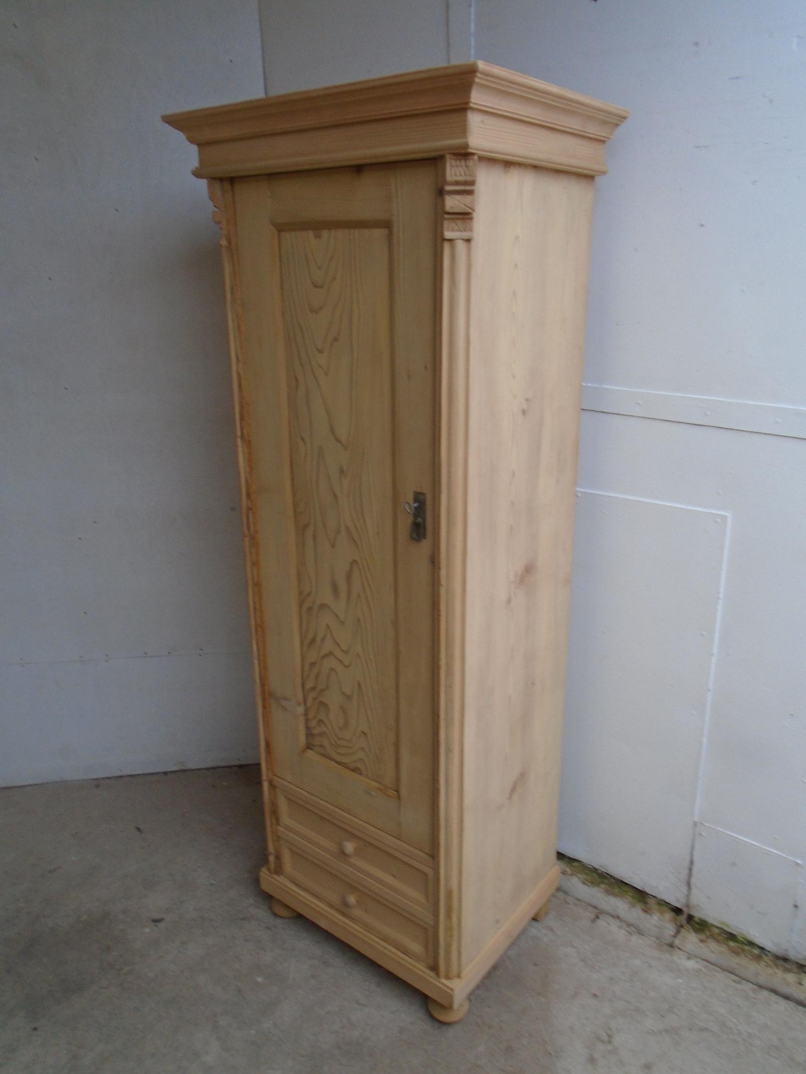 Grainy 1 Door 2 Drawer Antique Pine Multi Functional Wardrobe to wax / paint (1 of 11)