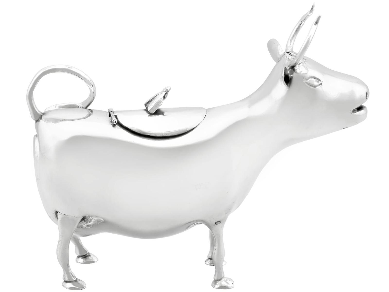Antique Victorian Sterling Silver Cow Creamer (1 of 11)