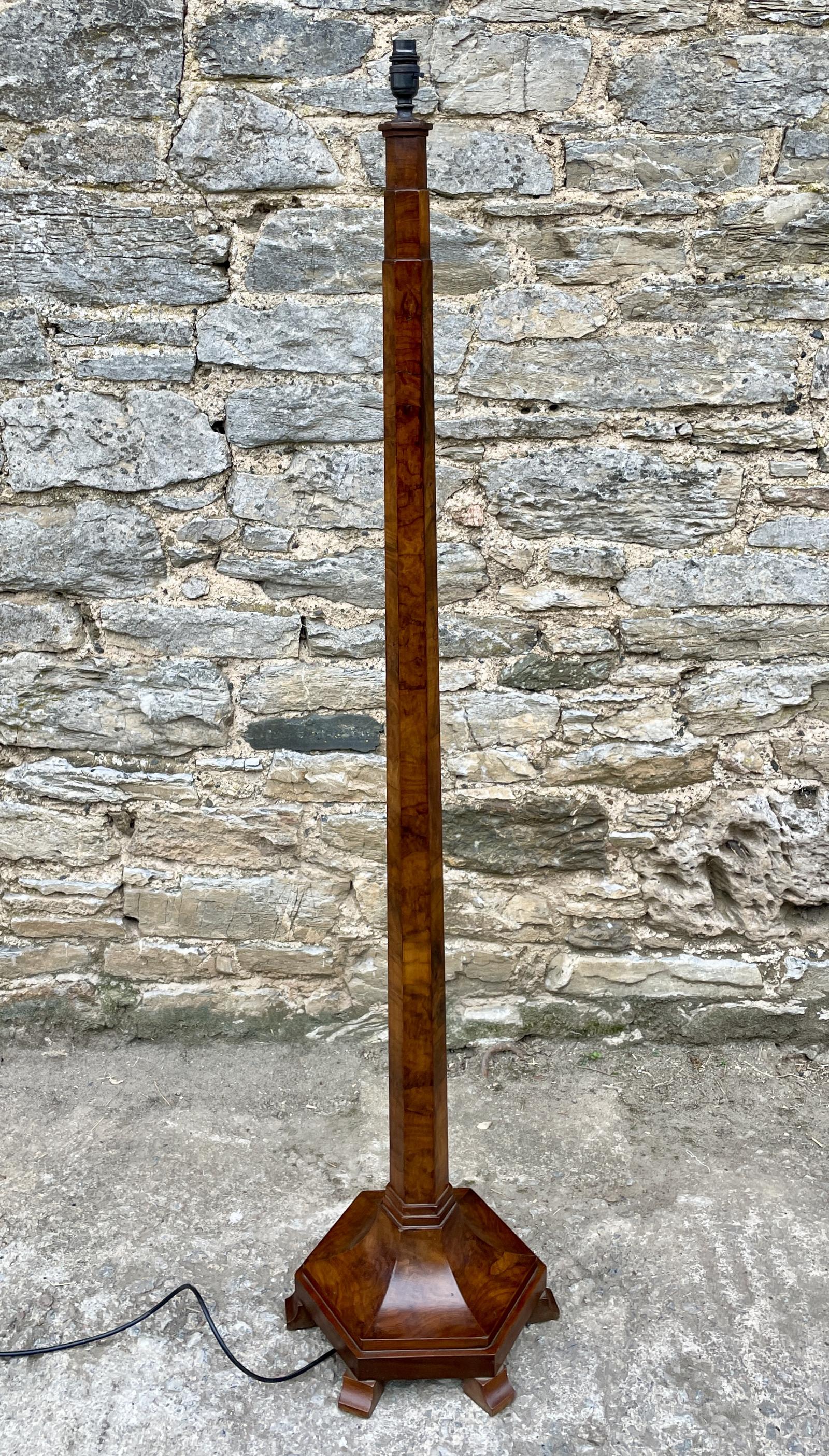 Art Deco Burr Walnut Standard Lamp (1 of 13) Art Deco Burr Walnut Standard Lamp (1 of 13)