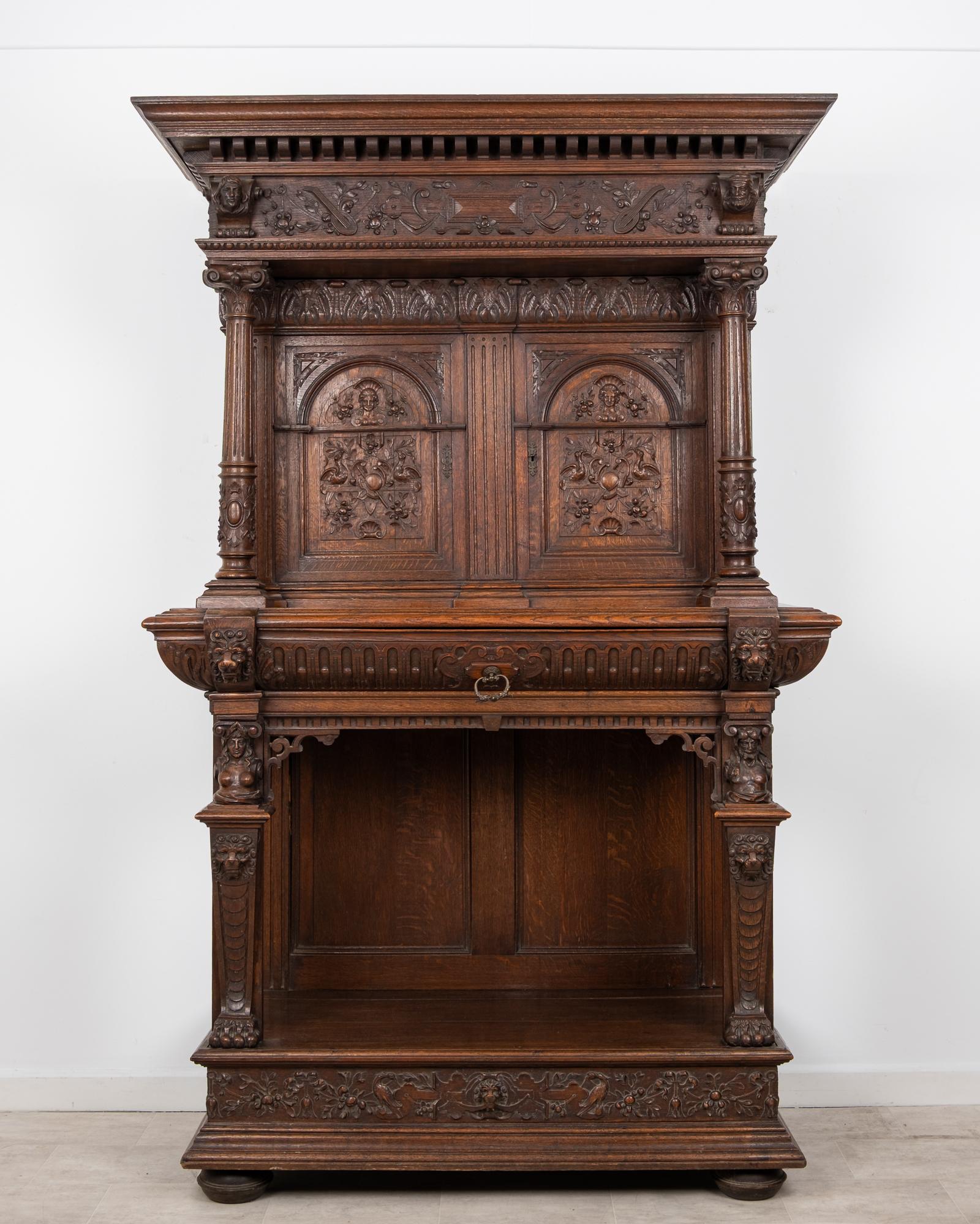 19th Century Renaissance Revival Carved Oak Buffet Hall Cupboard c.1880 (1 of 12) 19th Century Renaissance Revival Carved Oak Buffet Hall Cupboard c.1880 (1 of 12)