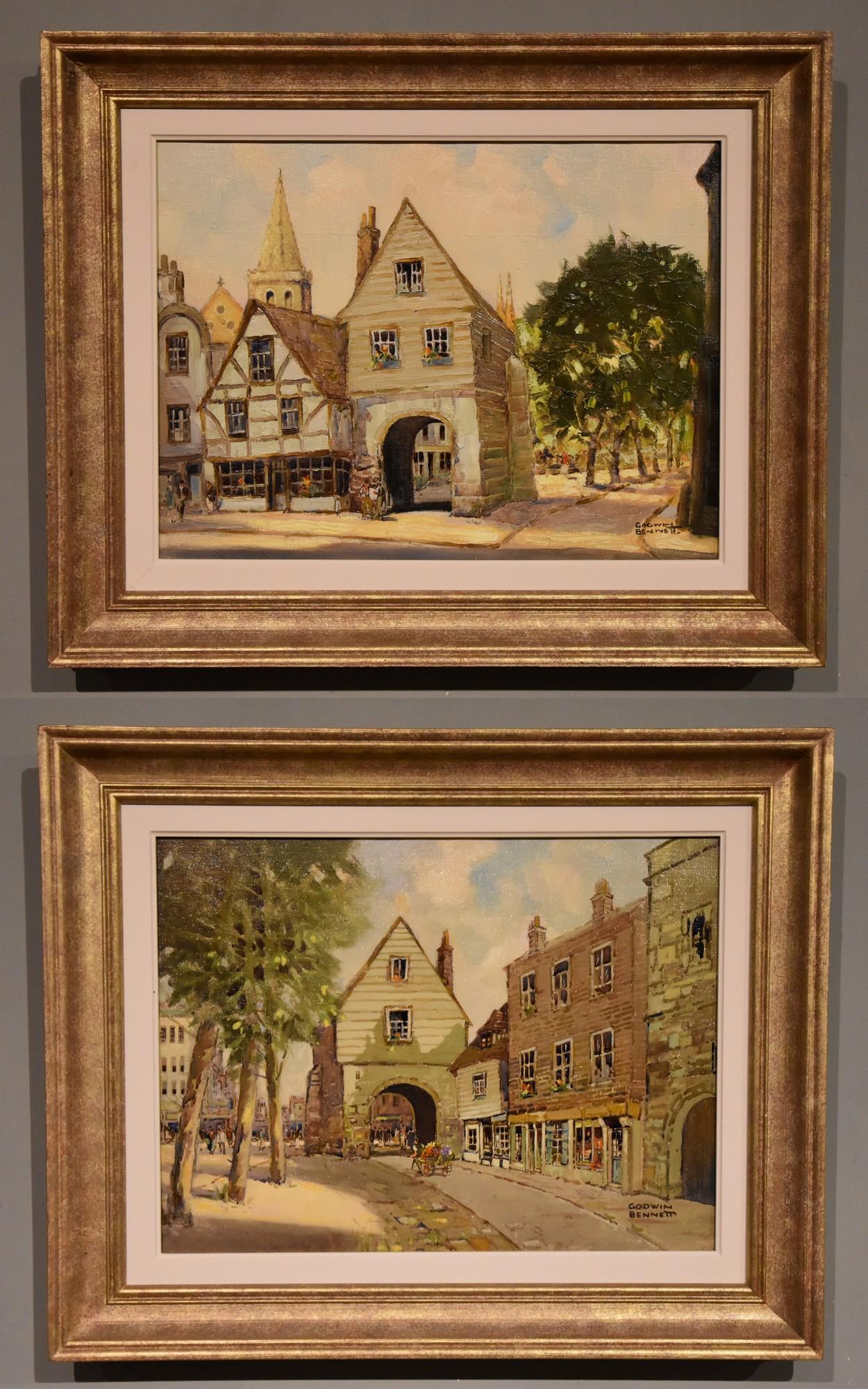 Oil Painting Pair by Godwin Bennett "The College Gate, Rochester" (1 of 7)