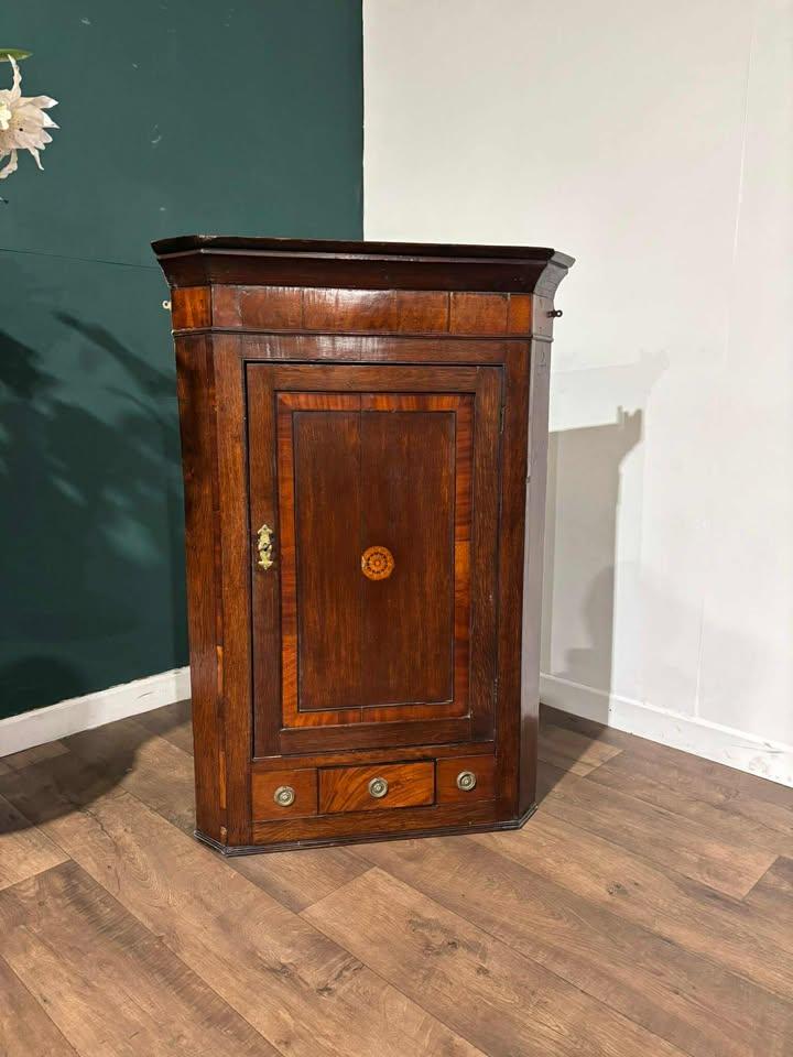Antique Inlaid Corner Cupboard (1 of 16)