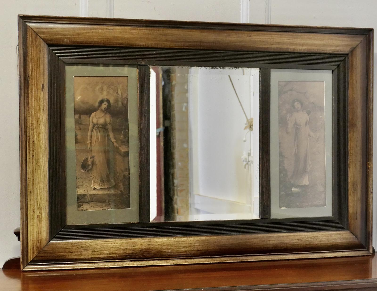 Edwardian Wall Mirror with Prints (1 of 6) Edwardian Wall Mirror with Prints (1 of 6)