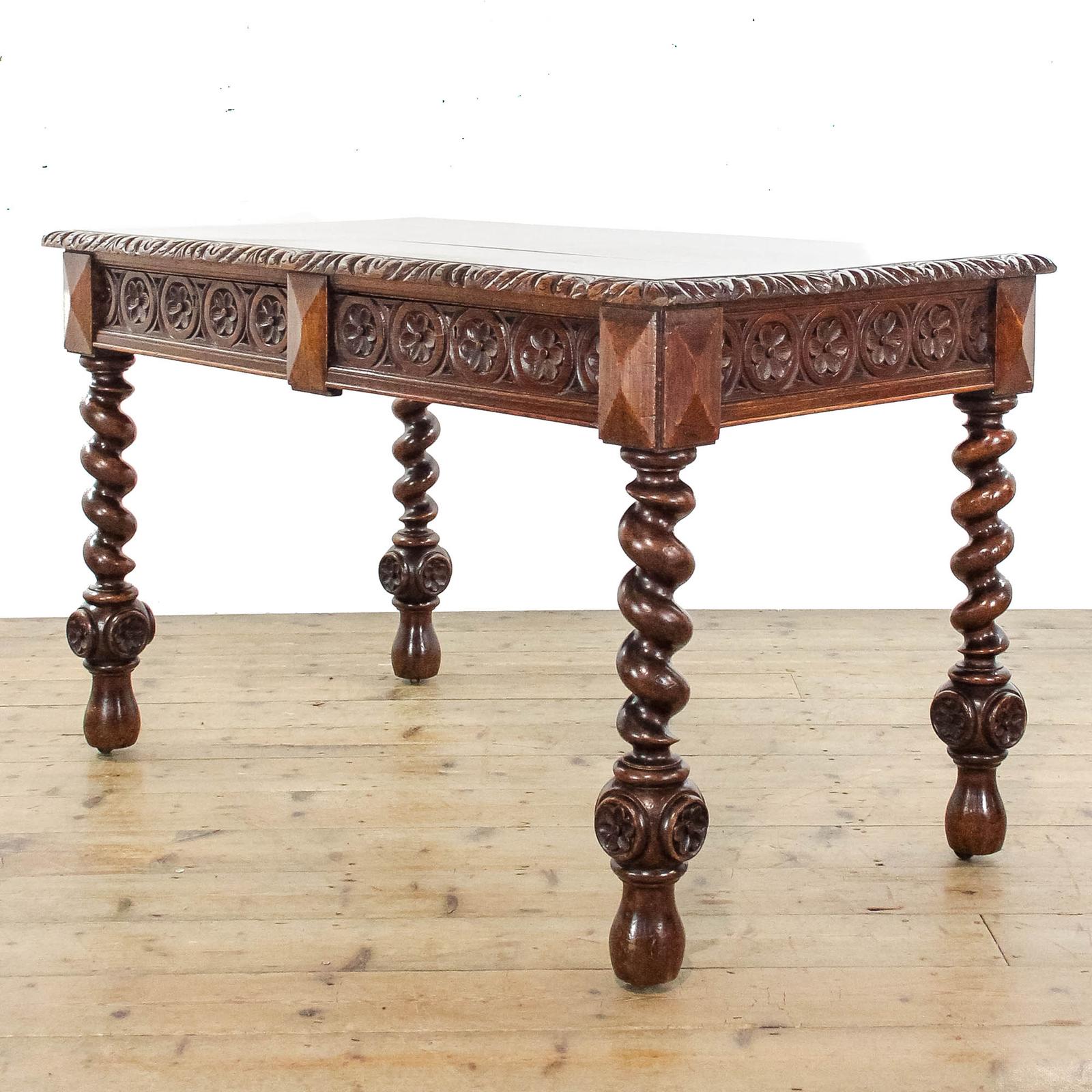 Antique Gothic Carved Oak Desk (1 of 12)