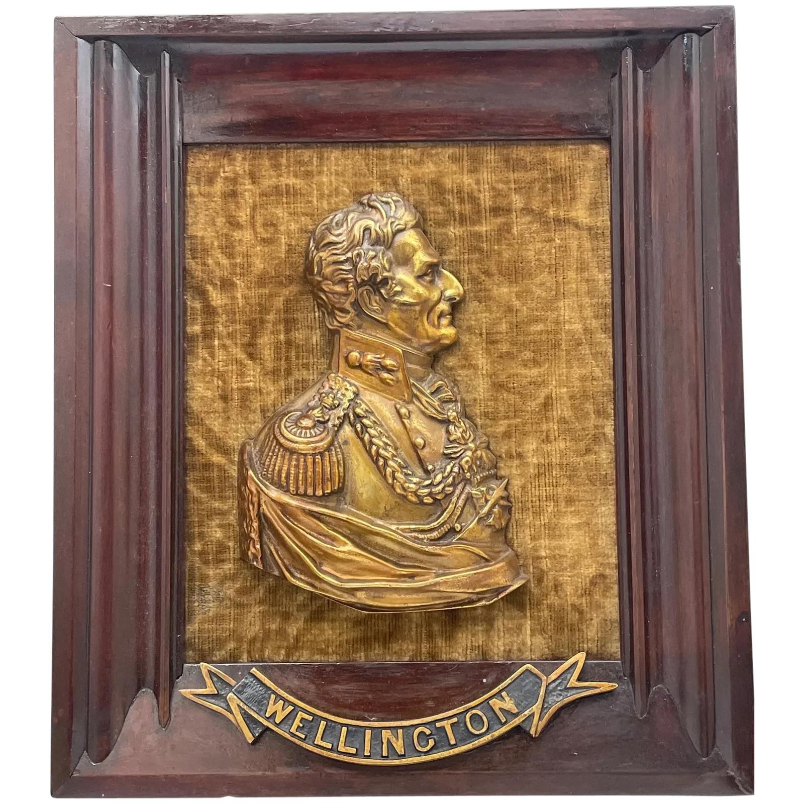 Battle Waterloo Interest Early Victorian Gilded Ormolu Bronze Portrait Duke Wellington Wall Plaque (1 of 27)