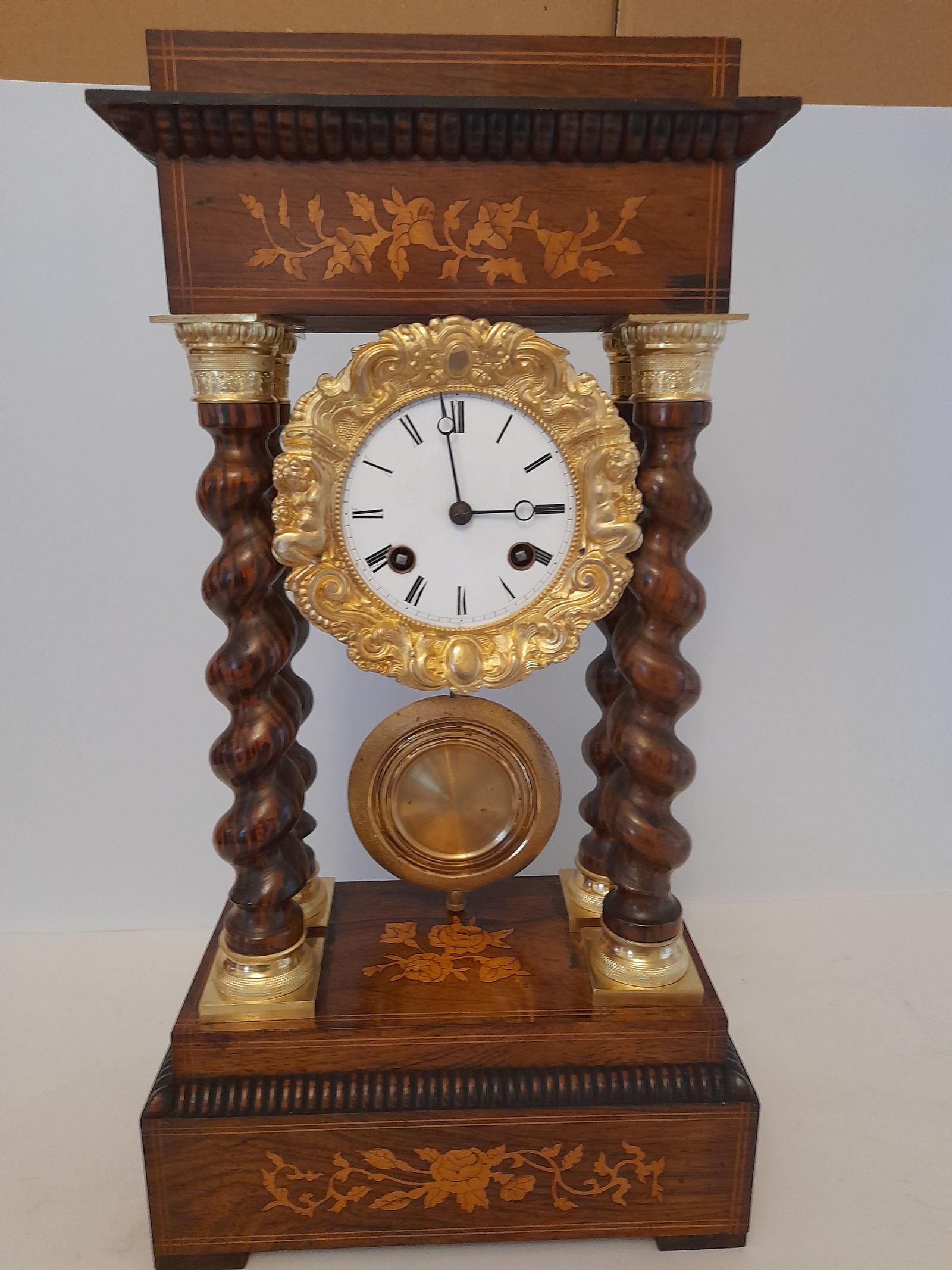 Exceptional Rosewood & Gilt Portico Clock (1 of 7)