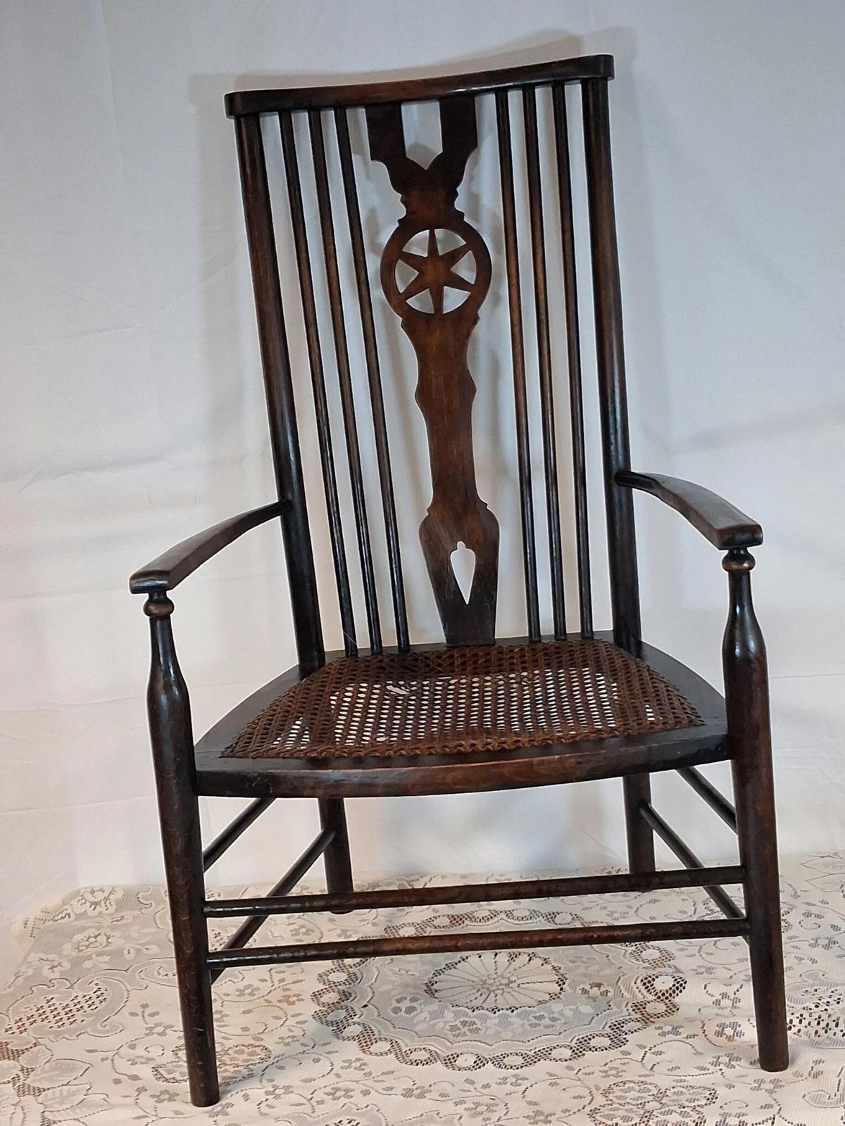 Arts & Crafts Beech Low Fire Side Armchair in Style of Liberty & Co (1 of 7)