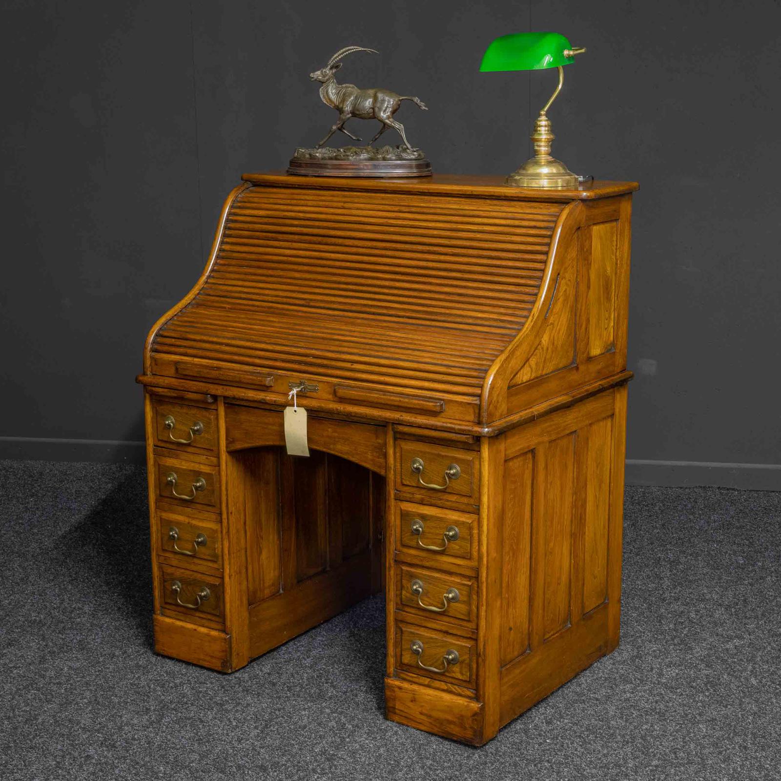 Walnut Roll Top Desk (1 of 17)