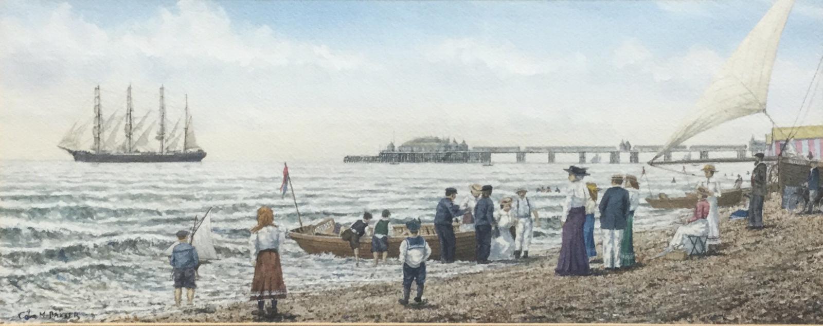 Colin M Baxter Watercolour 'Pitlochry off Brighton Pier Summer 1910' (1 of 2)
