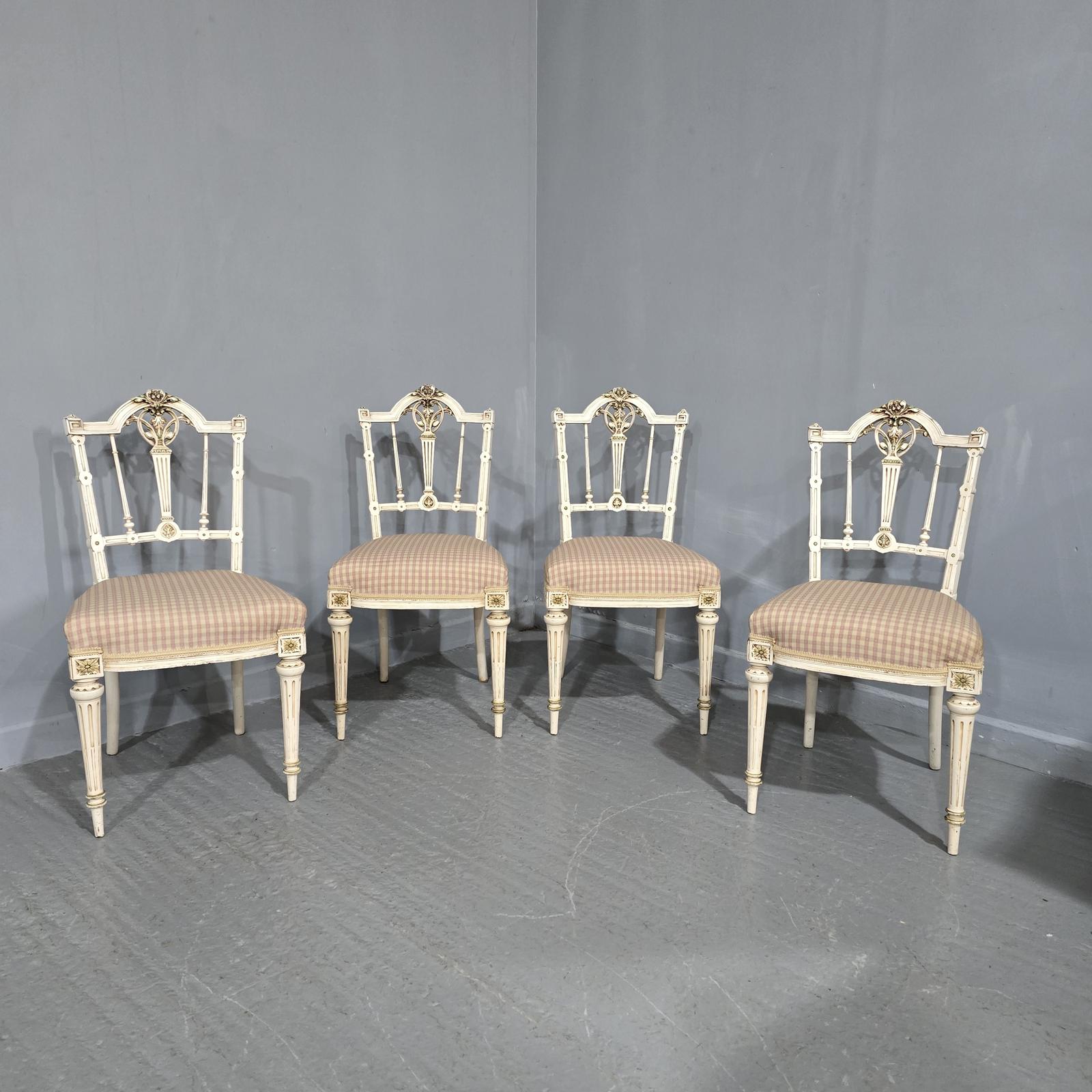 Good Set French Painted Dining Chairs (1 of 11)