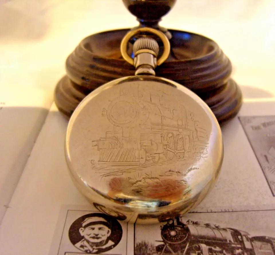 Pocket Watch Waltham Railway Type 1903 Antique 17j Big Silver Nickel Case FWO (1 of 15)