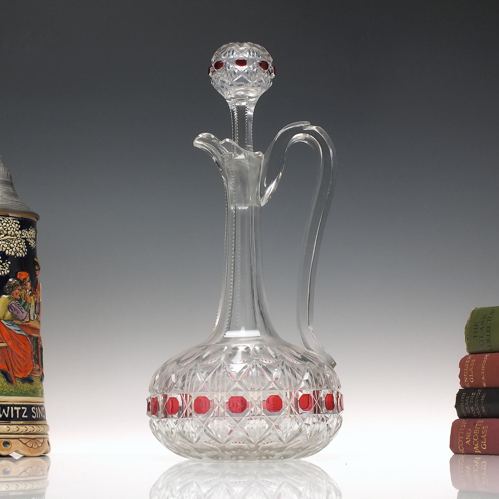 Tall 19th Century Victorian Glass Claret Jug By Thomas Webb C1870 (1 of 9)