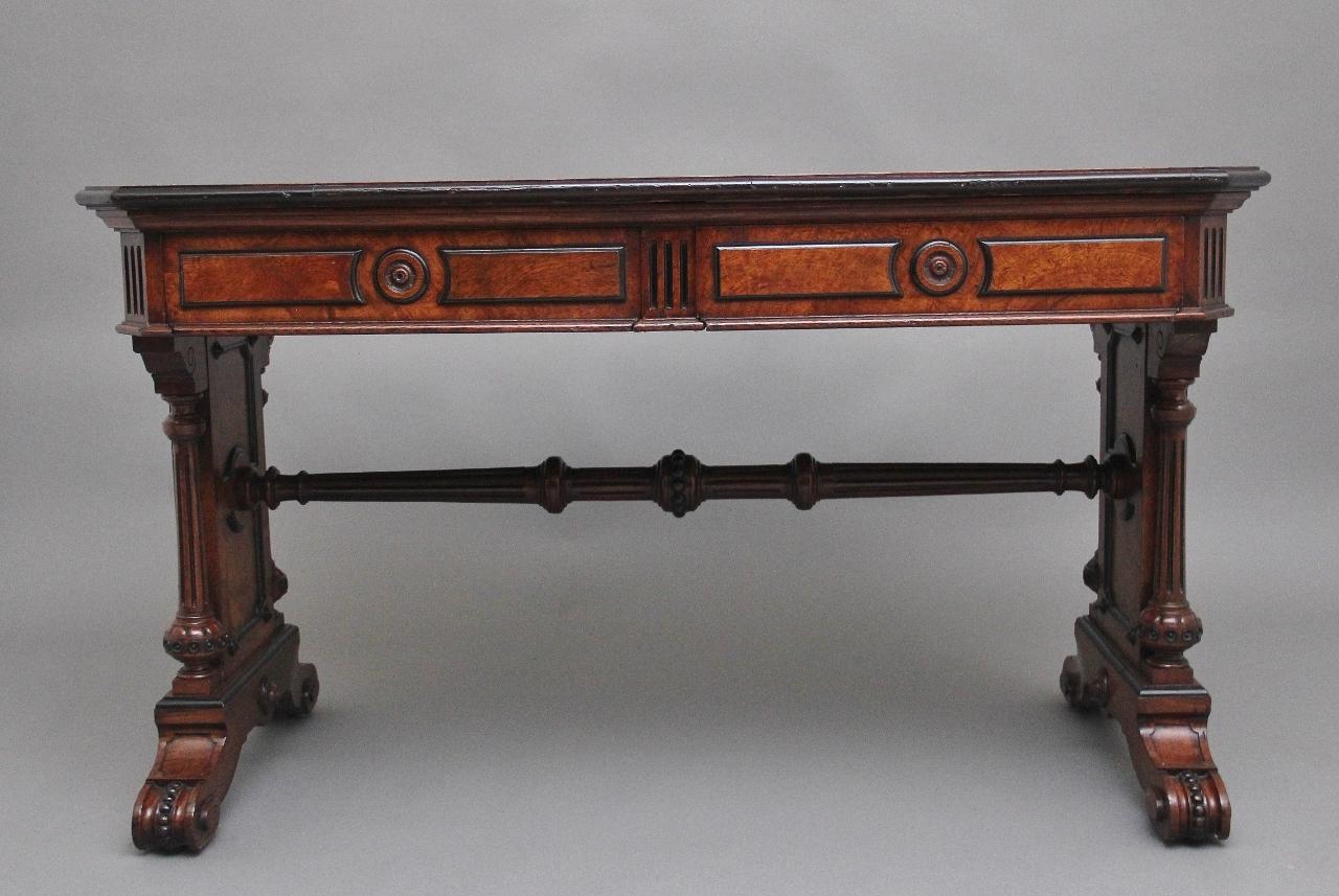 19th Century Pollard Oak & Ebonised Library Table (1 of 12) 19th Century Pollard Oak & Ebonised Library Table (1 of 12)