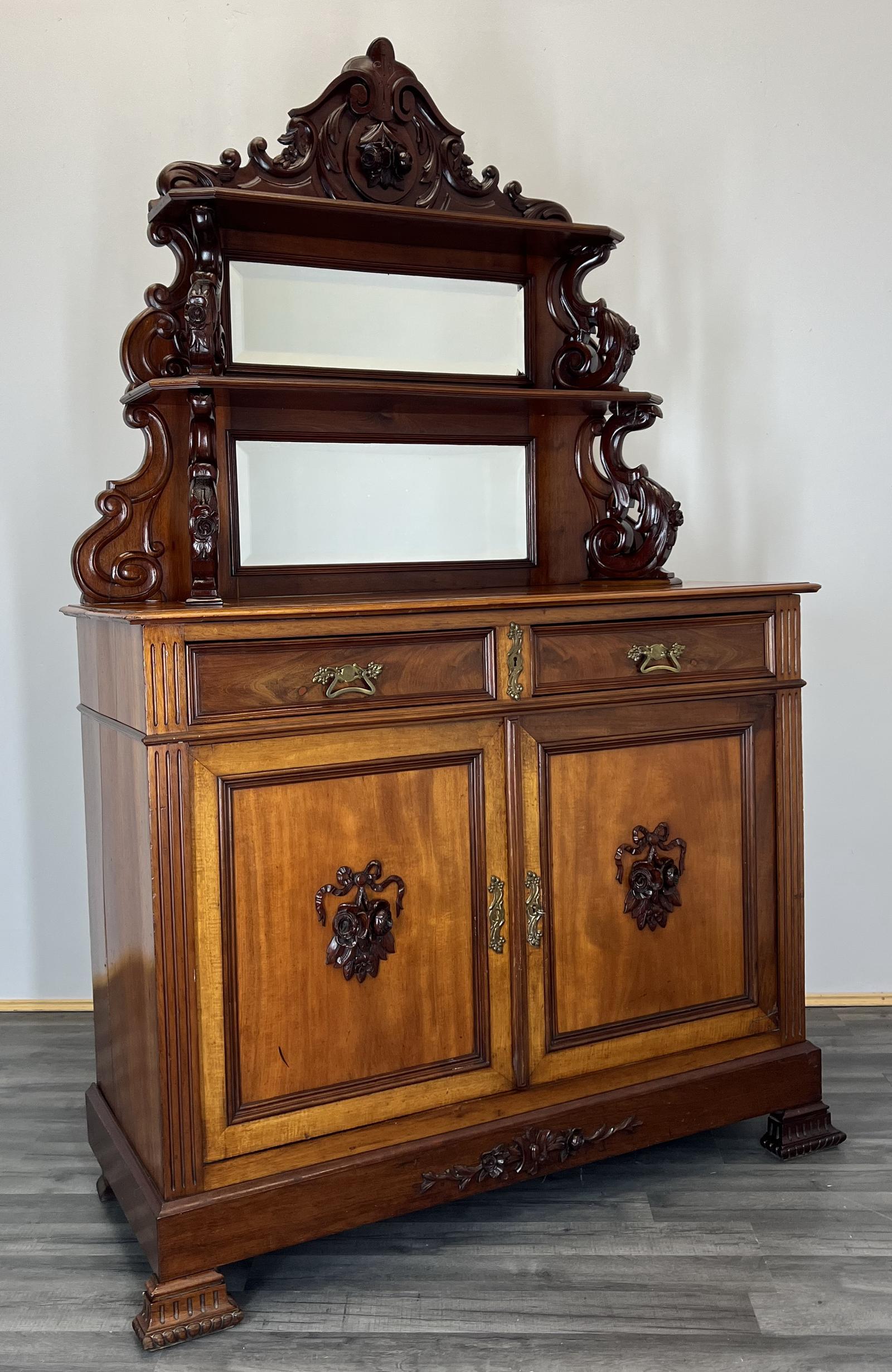 French Antique Mahogany Sideboard Cabinet (1 of 19) French Antique Mahogany Sideboard Cabinet (1 of 19)