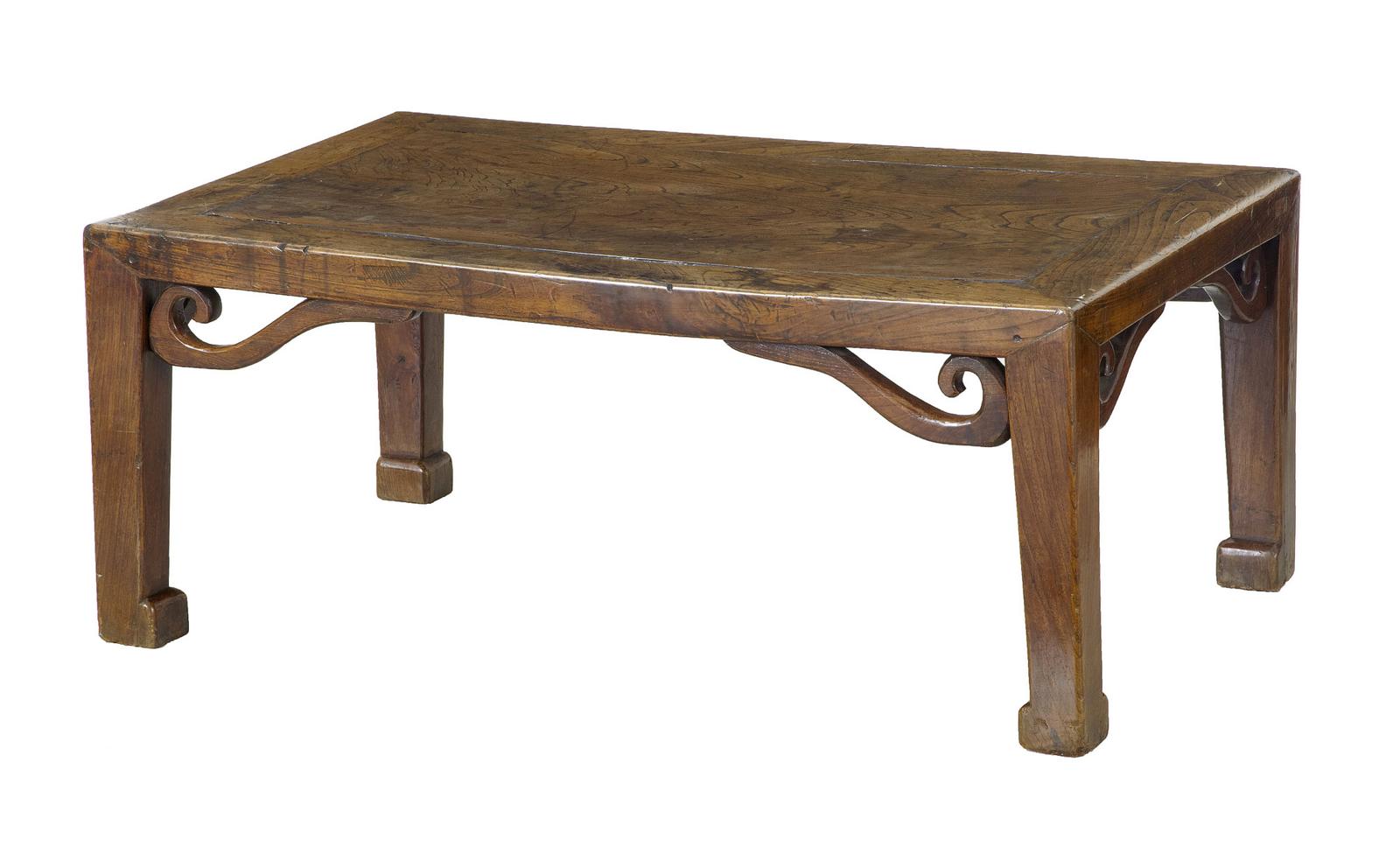 19th Century Carved Chinese Elm Low Table (1 of 10)