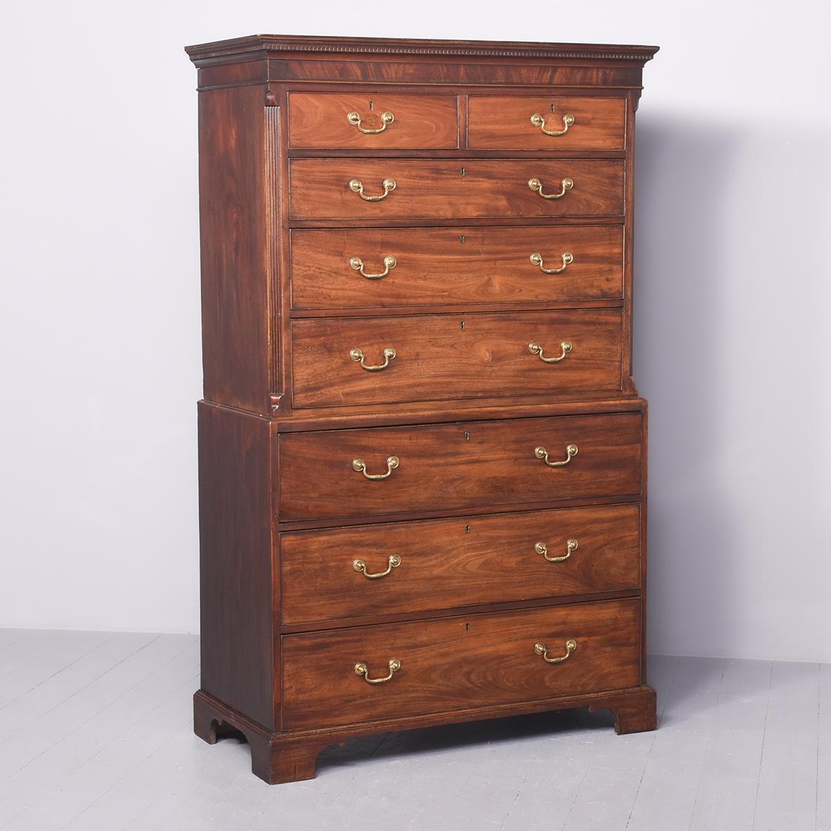 Chippendale Period Secretaire Chest on Chest (1 of 10)