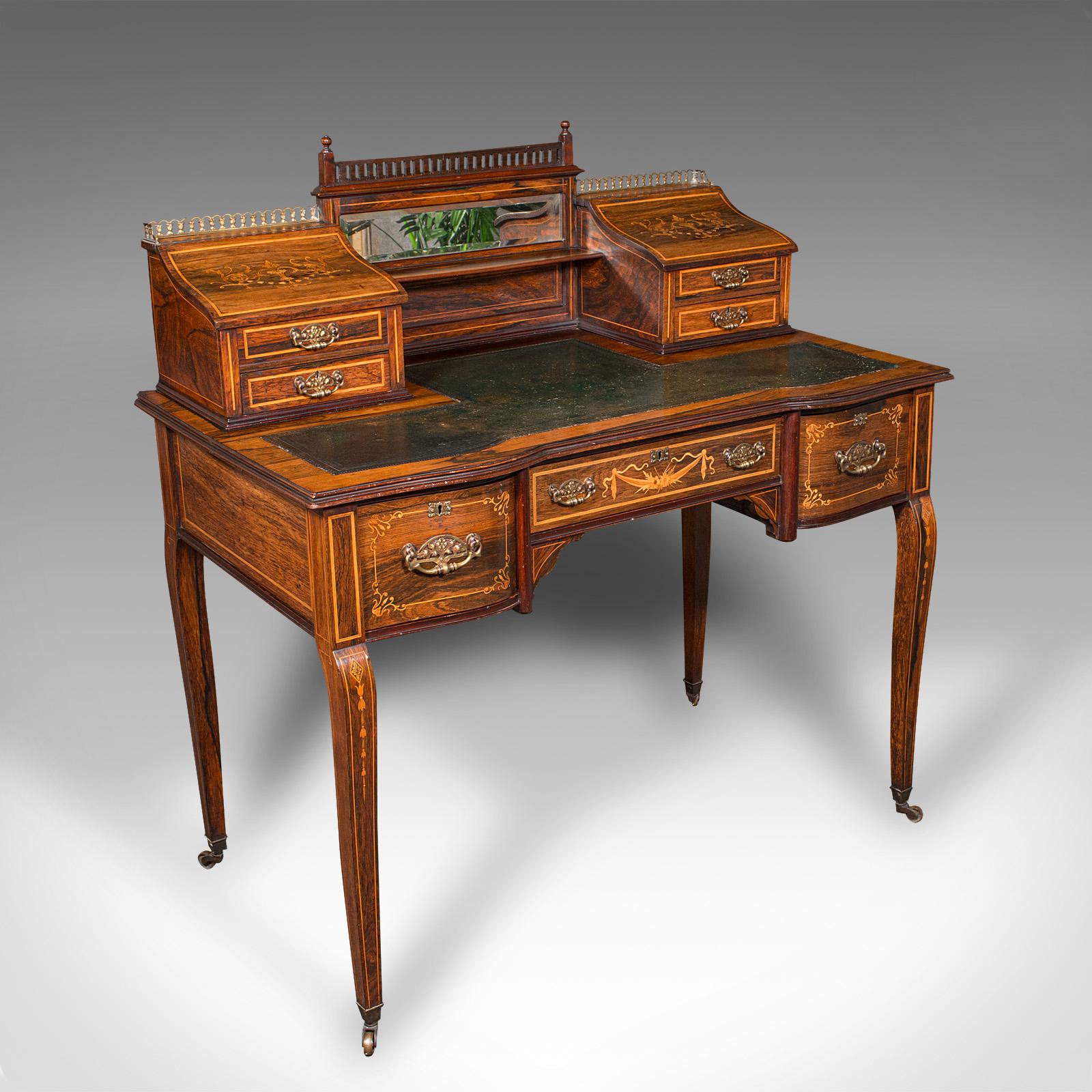 Antique Gents Correspondence Desk, English, Writing Table - Victorian c.1900 (1 of 12)