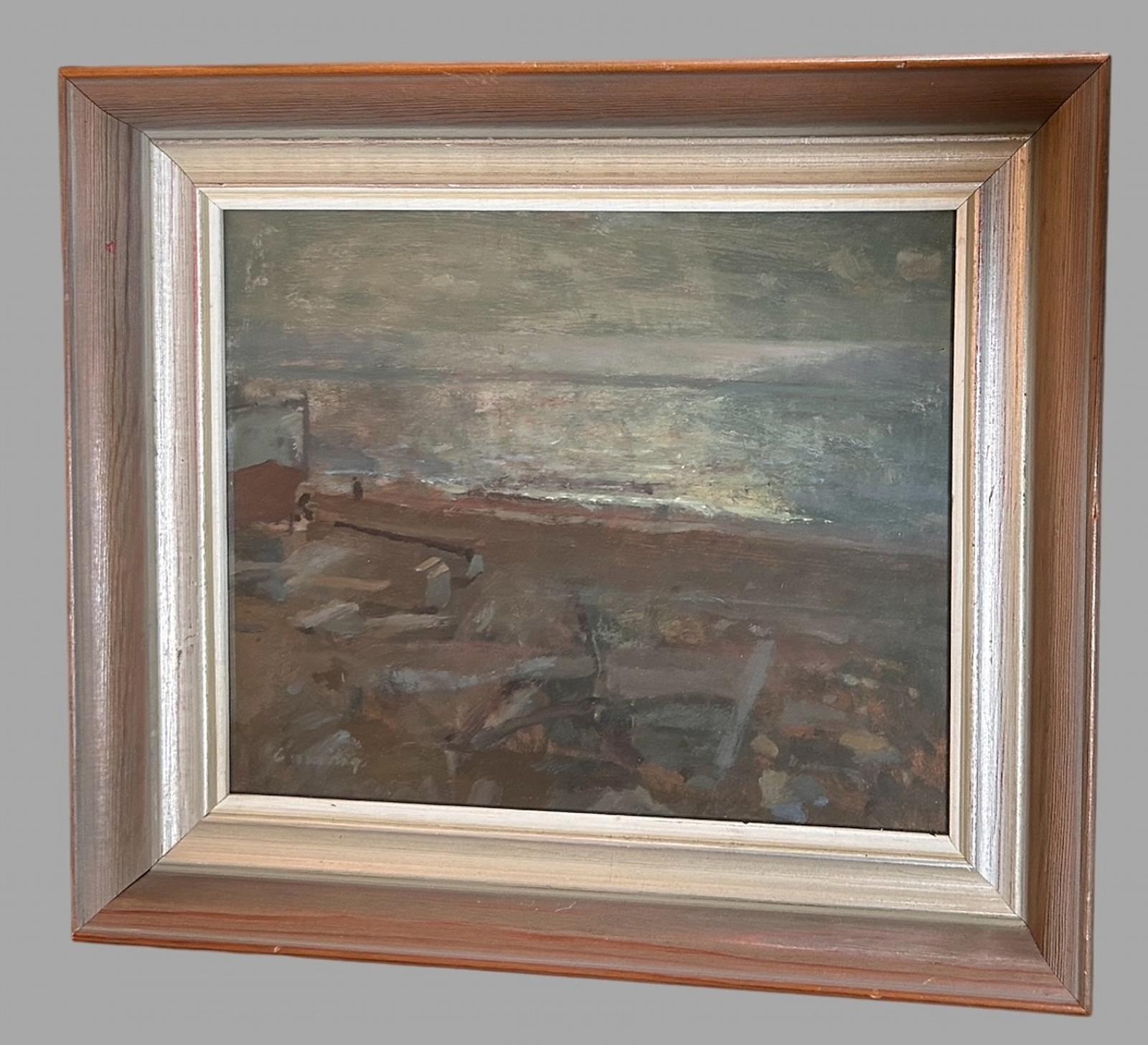 Fred Cuming RA, Neac, Hon RBA, Hon ROI - 'Seascape Hythe' - Oil '77' (1 of 5)