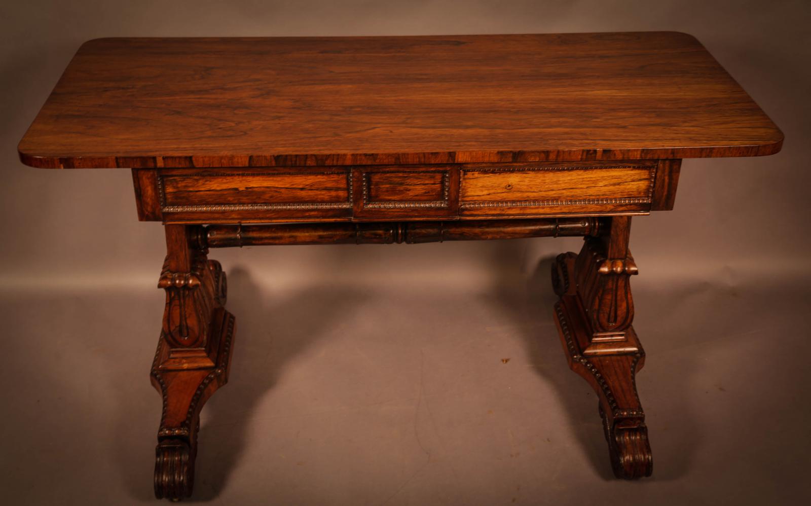 William IV Library Desk / Table in Rosewood (1 of 8)