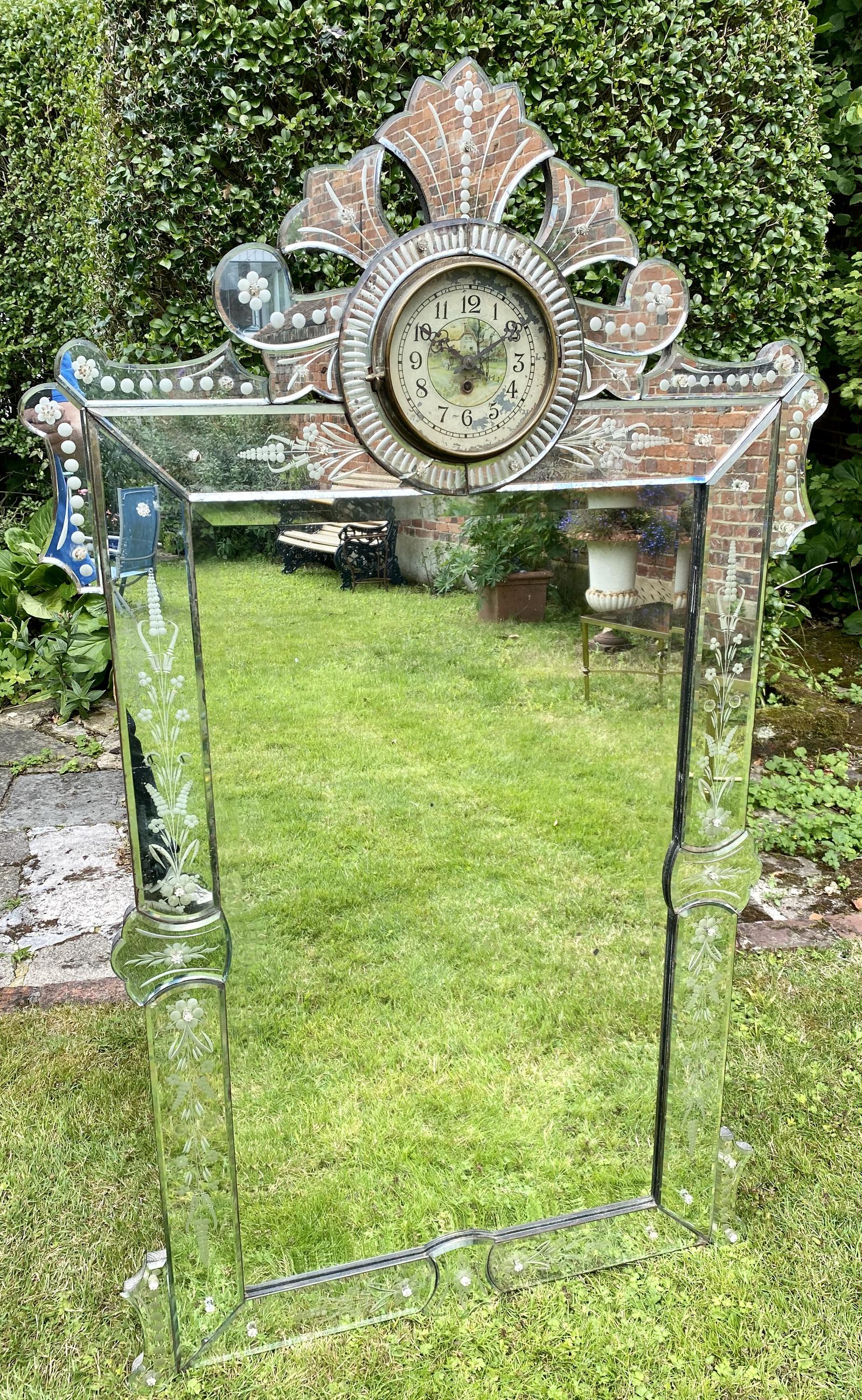 Venetian Mirror with Clock (1 of 6) Venetian Mirror with Clock (1 of 6)