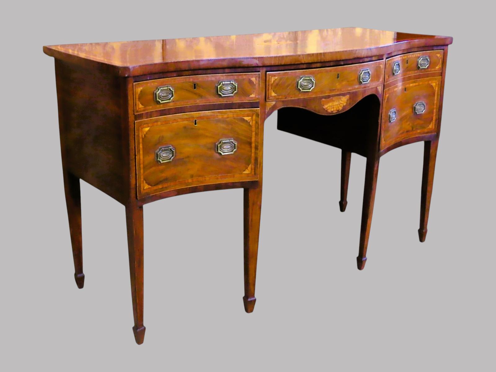 Georgian Mahogany Serpentine Fronted Inlaid Sideboard (1 of 4) Georgian Mahogany Serpentine Fronted Inlaid Sideboard (1 of 4)