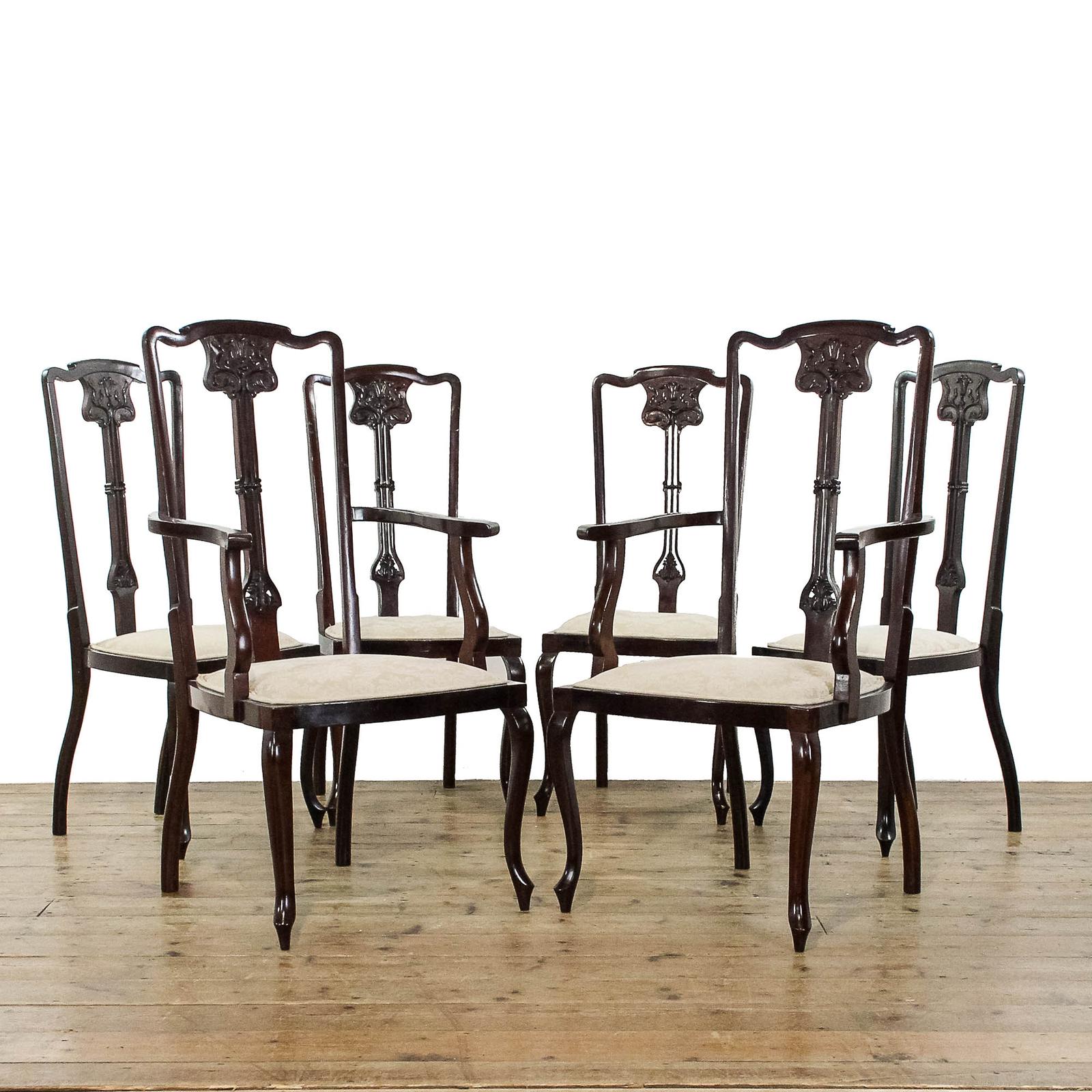Six Antique Mahogany Dining Chairs (1 of 9)