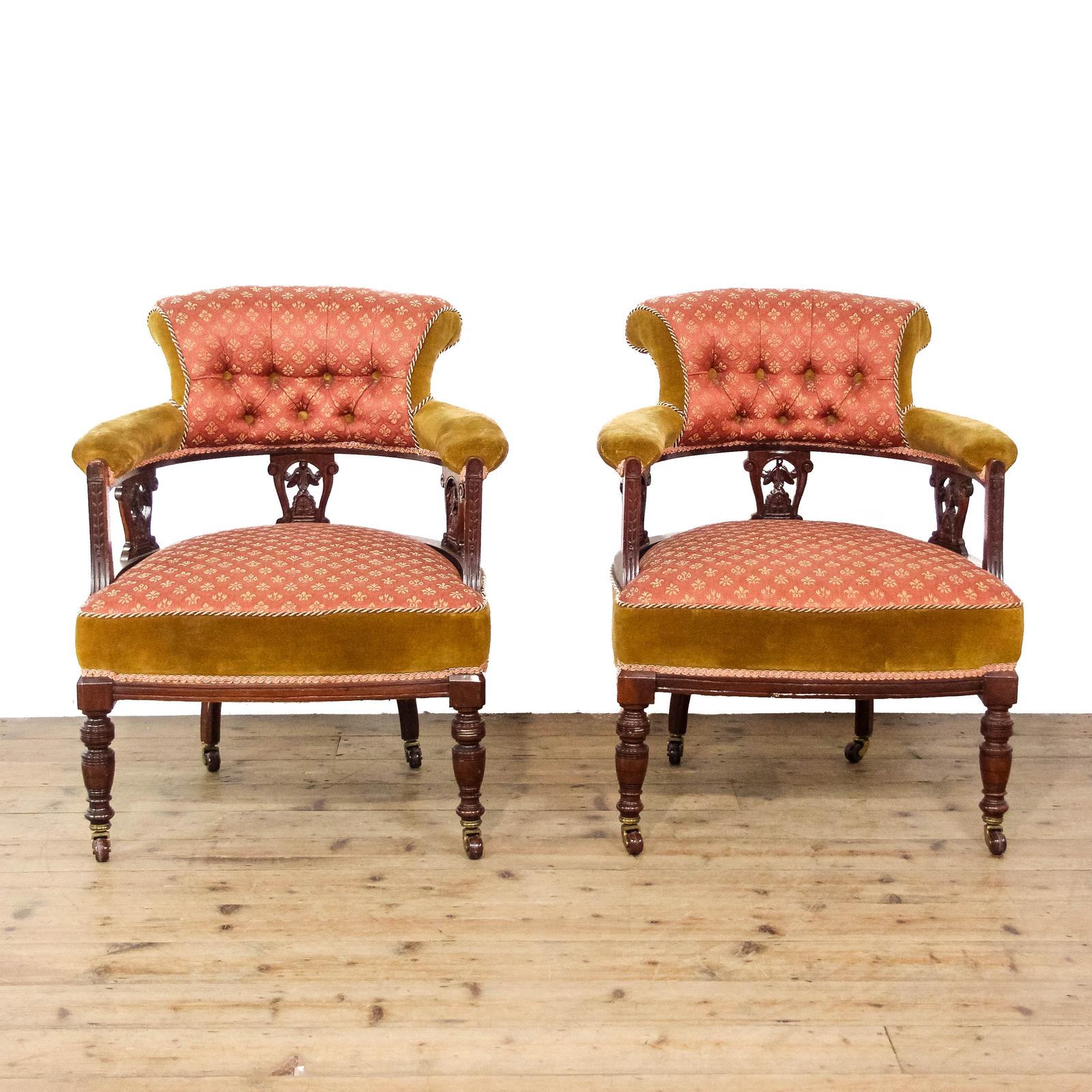 Antique Victorian Upholstered Armchairs (1 of 10) Antique Victorian Upholstered Armchairs (1 of 10)