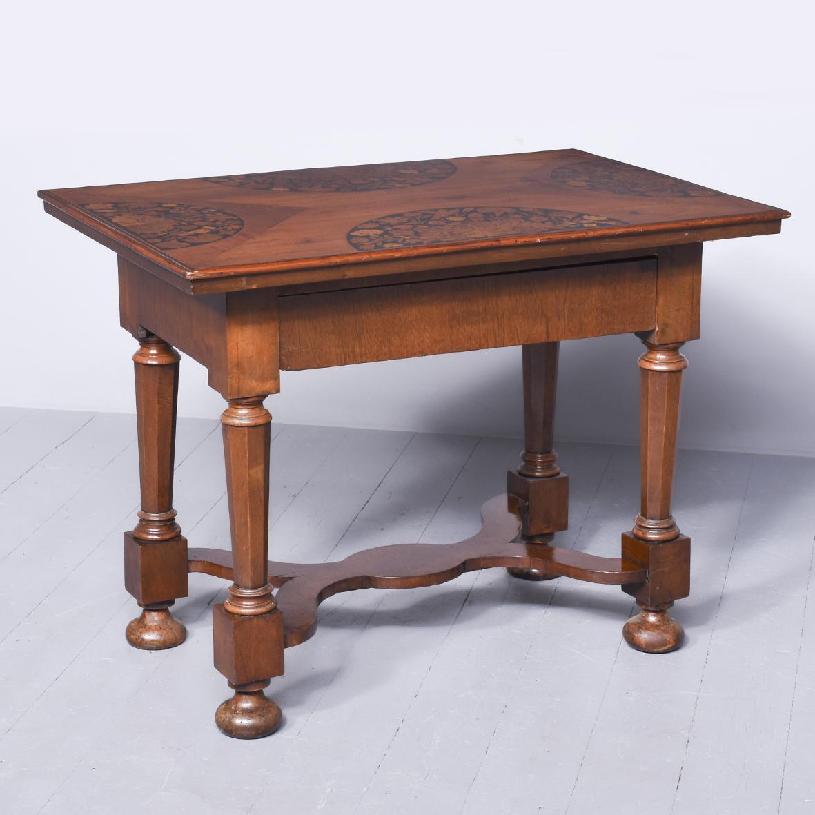 Dutch Marquetry Inlaid Walnut Side Table (1 of 7) Dutch Marquetry Inlaid Walnut Side Table (1 of 7)