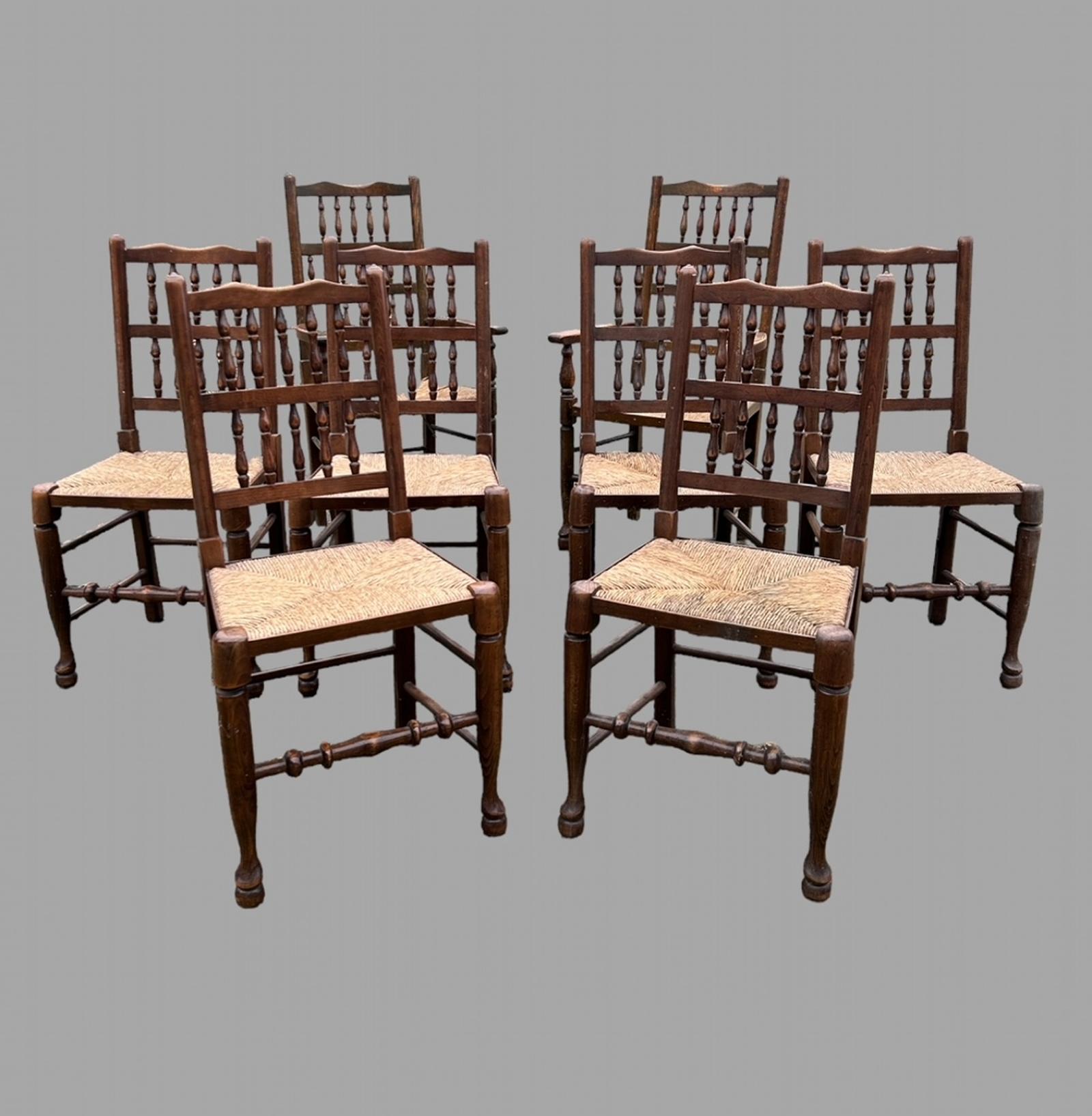 Set of Eight Rush Seated Dining / Kitchen Chairs (1 of 6) Set of Eight Rush Seated Dining / Kitchen Chairs (1 of 6)