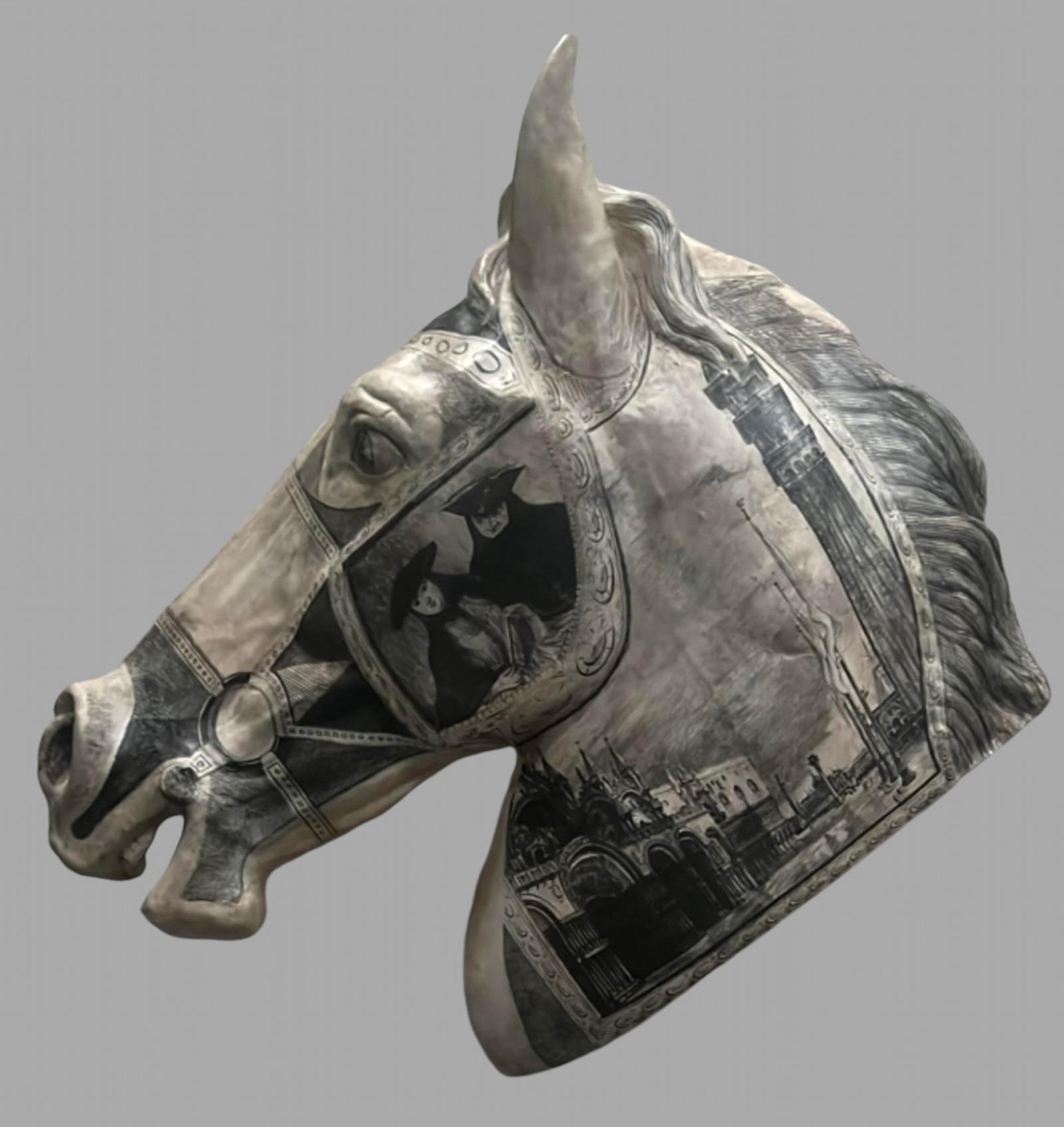 Unusual Italian & Attractive Papier Mache Horse Head (1 of 6)