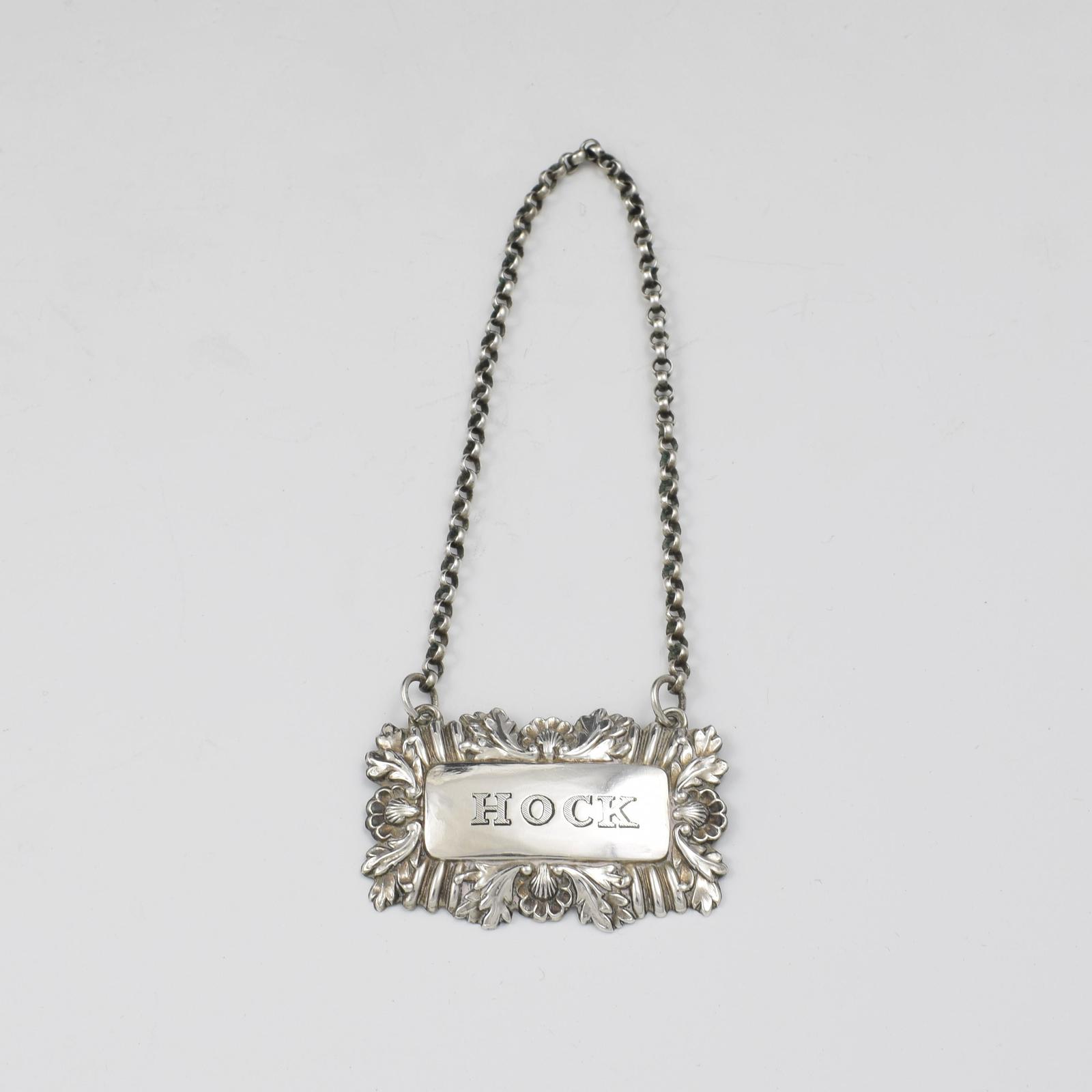 George IV Silver Decanter Wine Label Hock Ledsham, Vale & Wheeler (1 of 4) George IV Silver Decanter Wine Label Hock Ledsham, Vale & Wheeler (1 of 4)