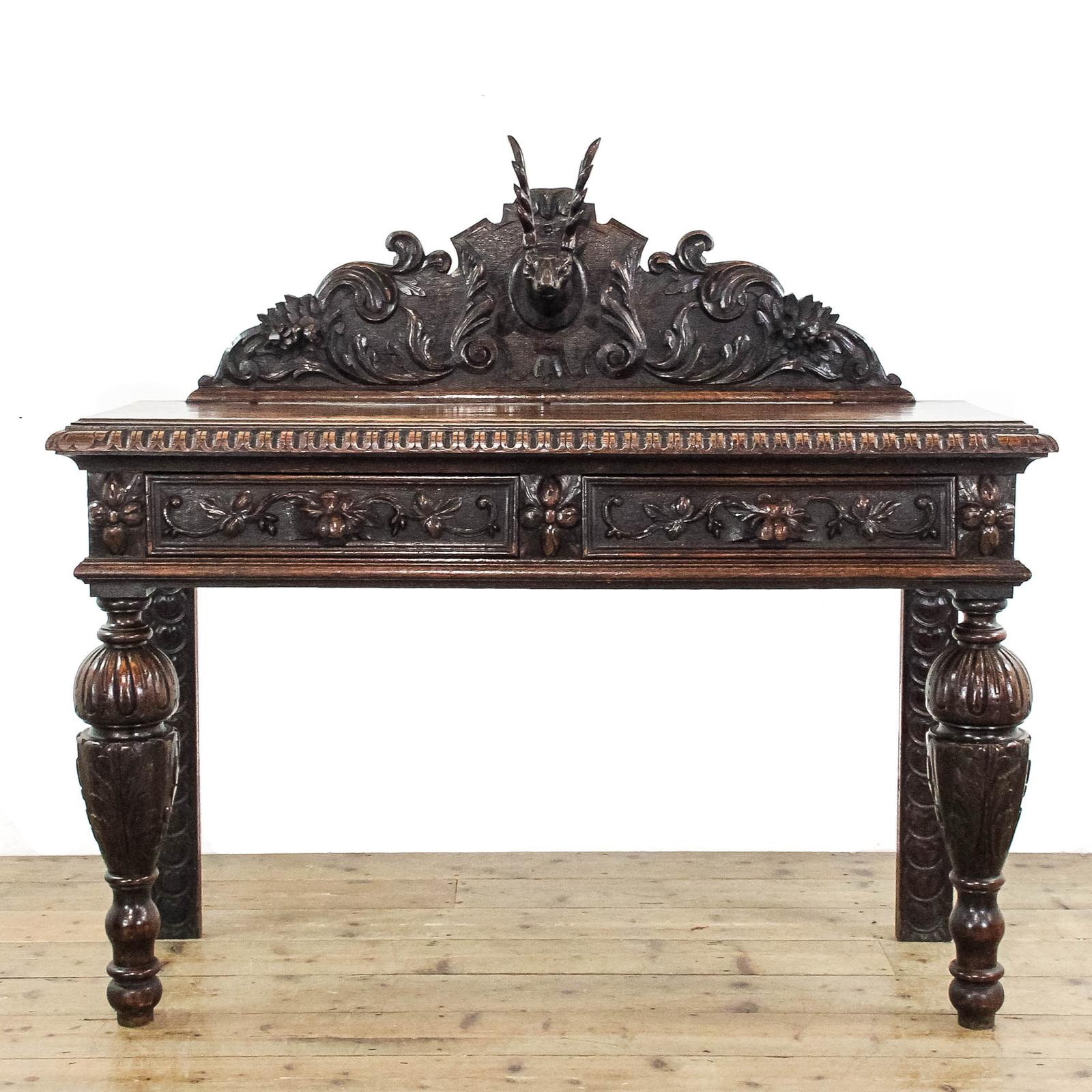 Victorian Carved Oak Hall Table (1 of 12)