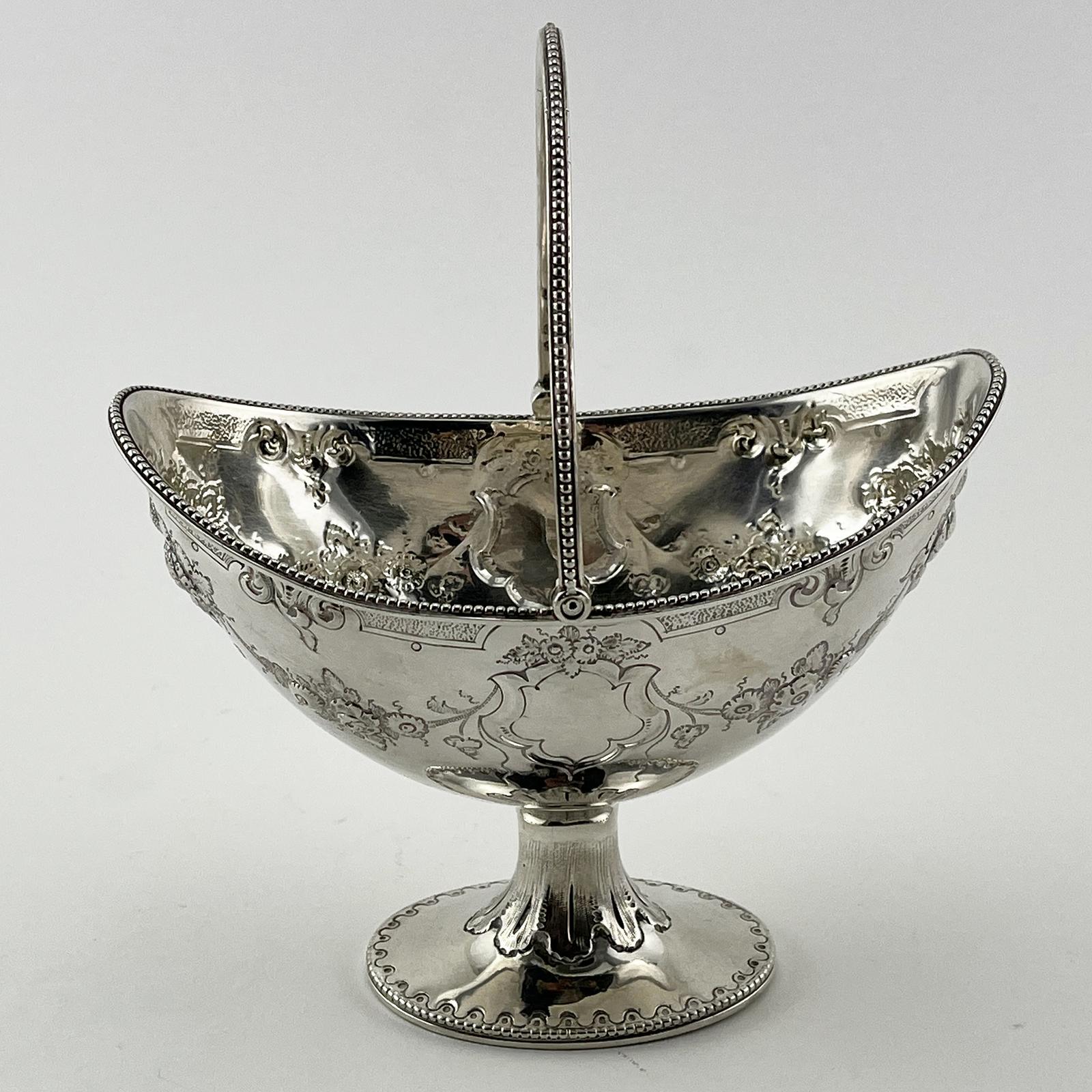 Elegant Oval Victorian Sterling Silver Sugar Basket (1 of 6)