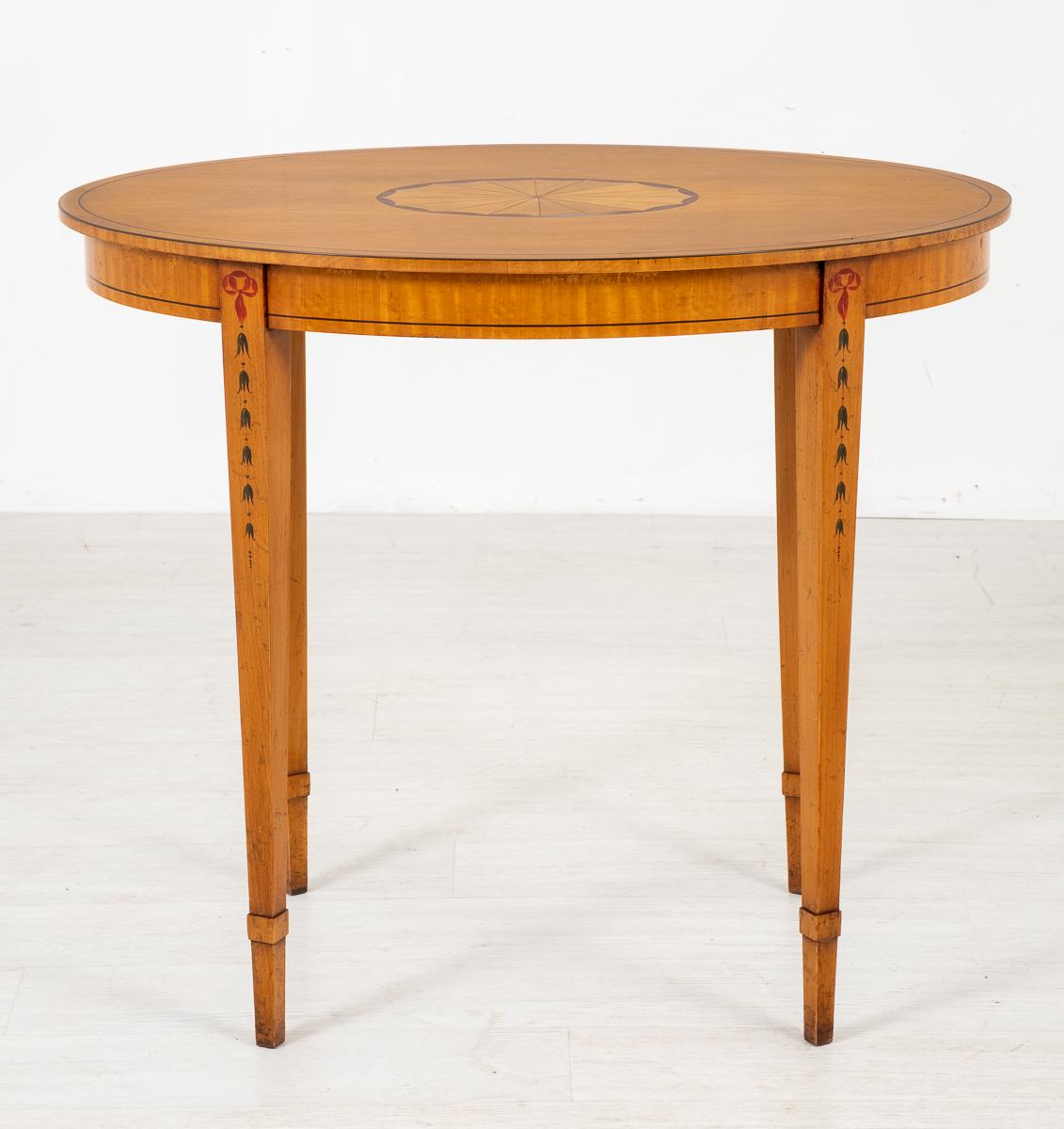 Hepplewhite Style Satinwood Occasional Table (1 of 6)