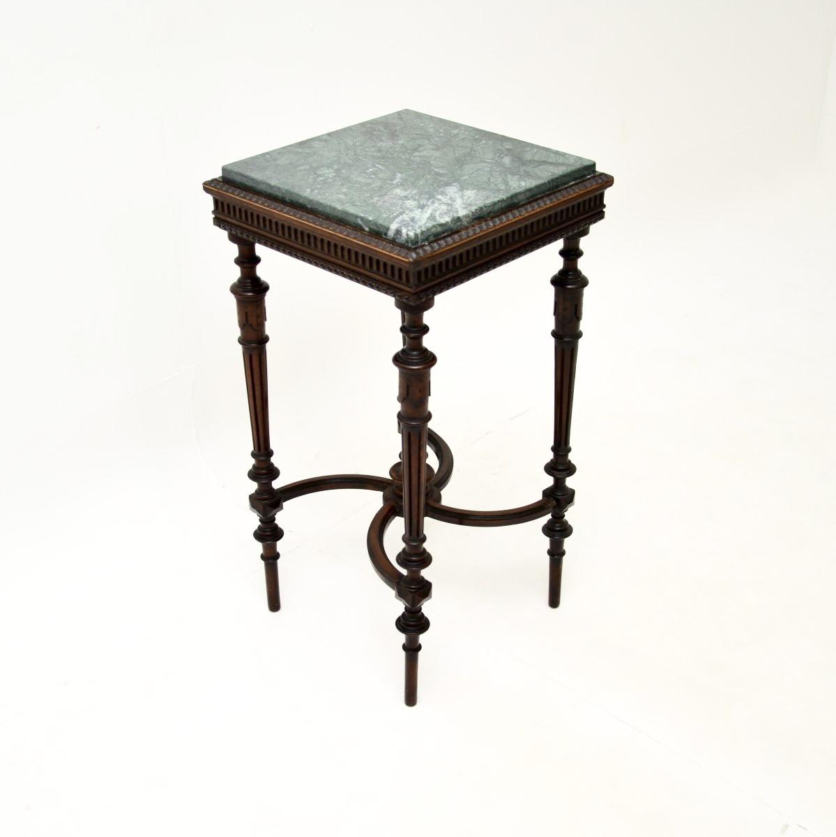Antique French Mahogany Marble Top Side Table (1 of 8) Antique French Mahogany Marble Top Side Table (1 of 8)