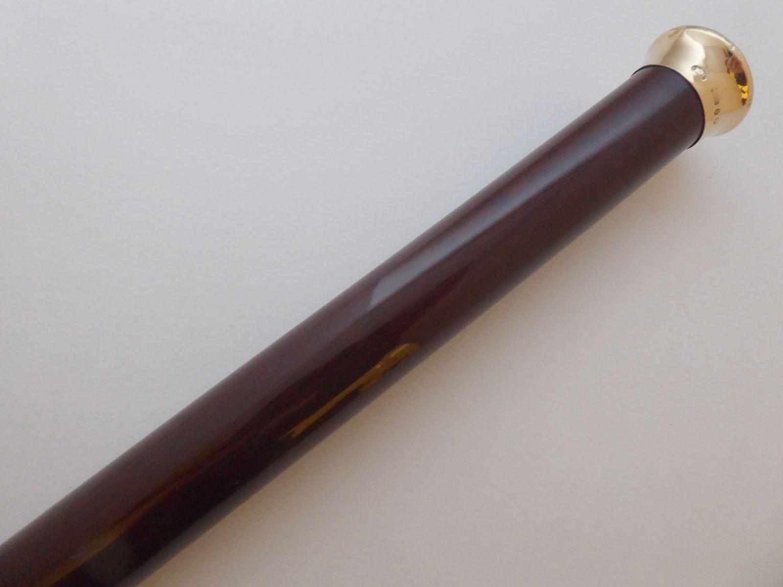 Walking Stick Cane 1925 9ct Carat Gold Pommel Snakewood Shaft (1 of 11)