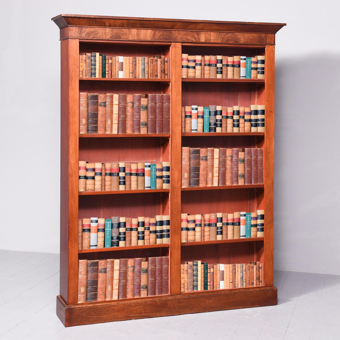 Early Victorian Mahogany Tall Two-Section Open Bookcase (1 of 8)