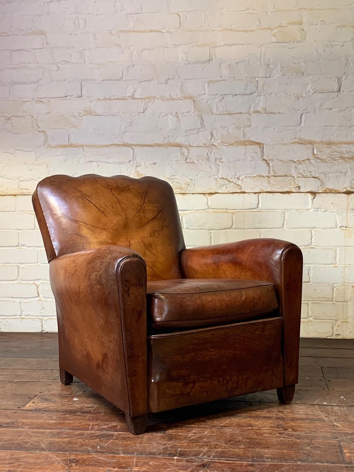 A Beautiful & Rare French Leather Club Chair, Circa 1950s (1 of 10) A Beautiful & Rare French Leather Club Chair, Circa 1950s (1 of 10)