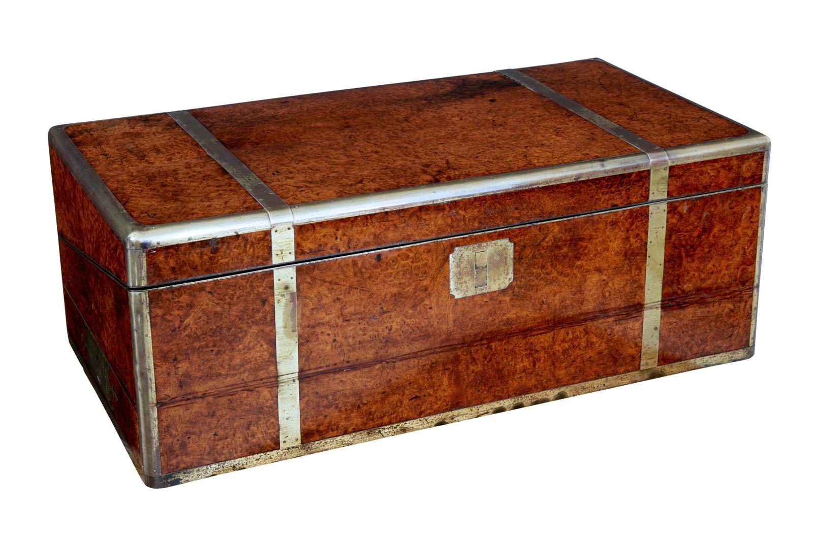 Mid 19th Century Burr Campaign Lap Writing Desk (1 of 9)