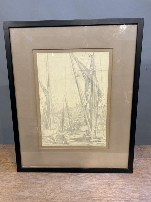 Pencil Sketch - Shipping Rigging - Signed (1 of 3)