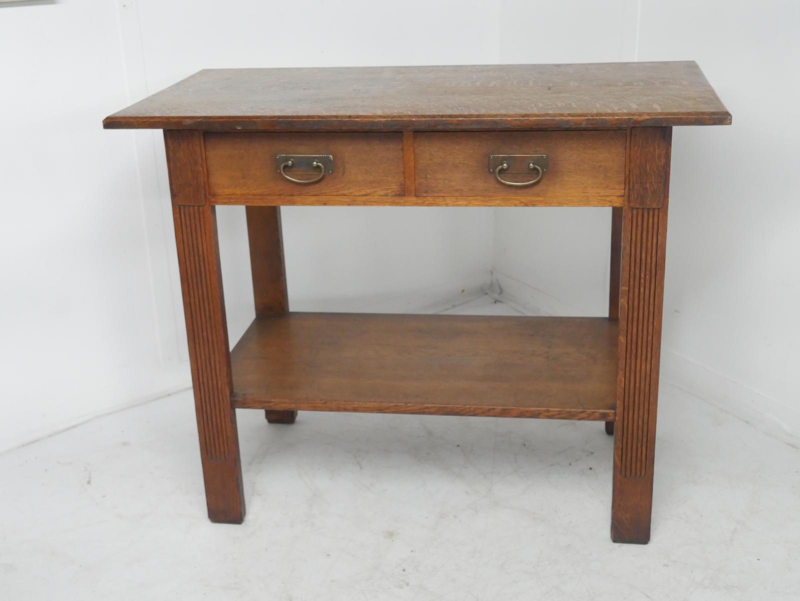 Arts & Crafts Oak Side Consoletable (1 of 11)