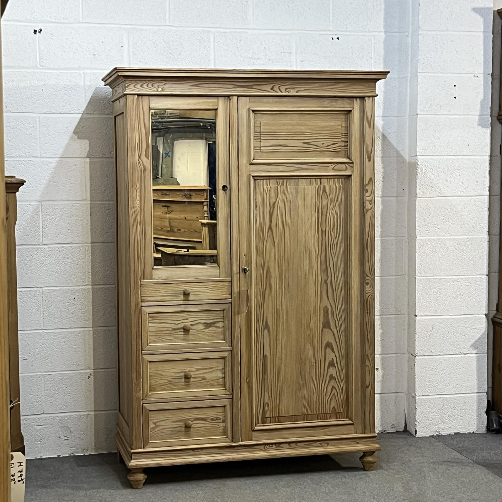 1930s Pine Mirrored Compactum Wardrobe with Drawers (1 of 11) 1930s Pine Mirrored Compactum Wardrobe with Drawers (1 of 11)